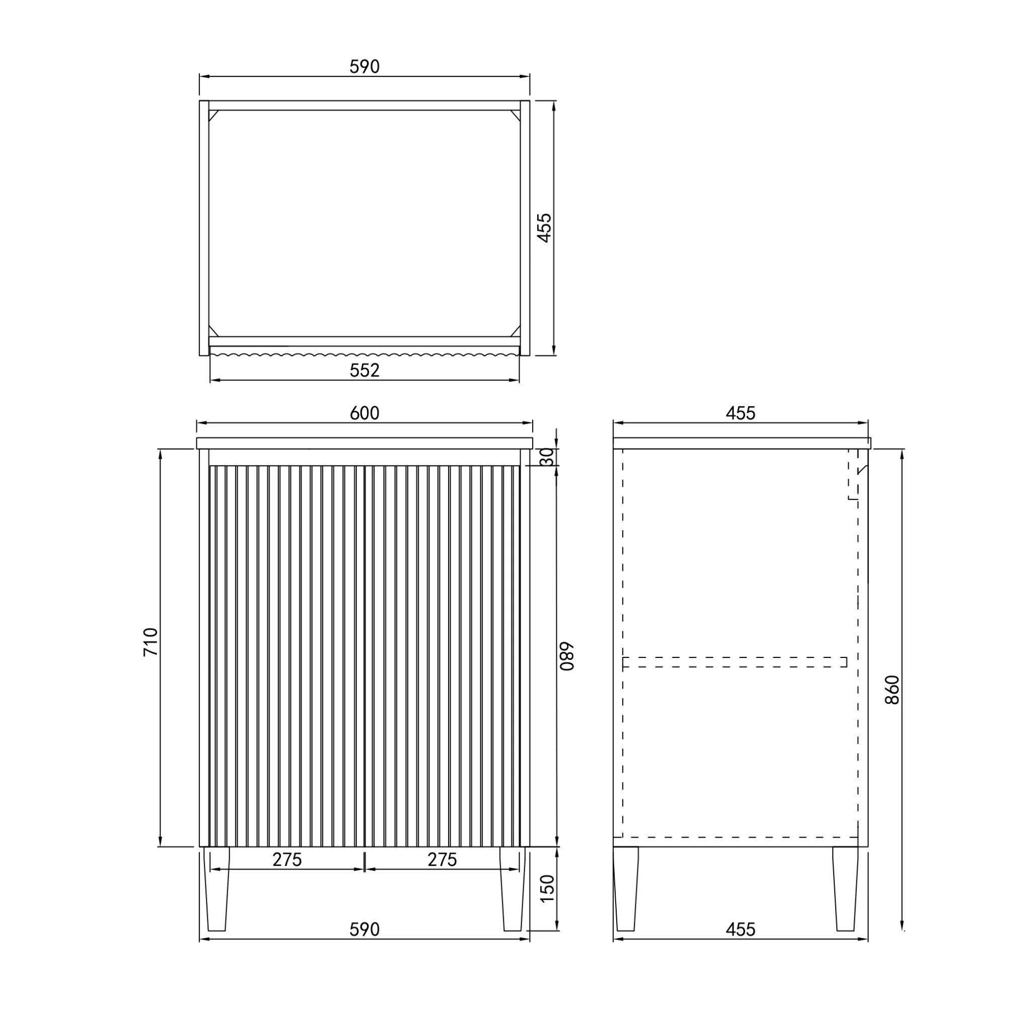 CETO BRIGHTON MATTE WHITE 600MM SINGLE BOWL FLOOR STANDING VANITY