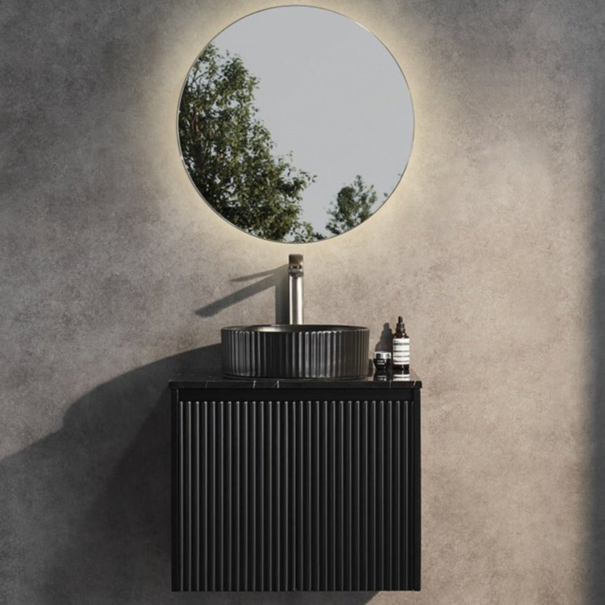 CETO BRINDABELLA MATTE BLACK 600MM SINGLE BOWL WALL HUNG VANITY