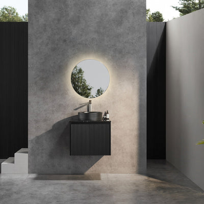 CETO BRINDABELLA MATTE BLACK 600MM SINGLE BOWL WALL HUNG VANITY