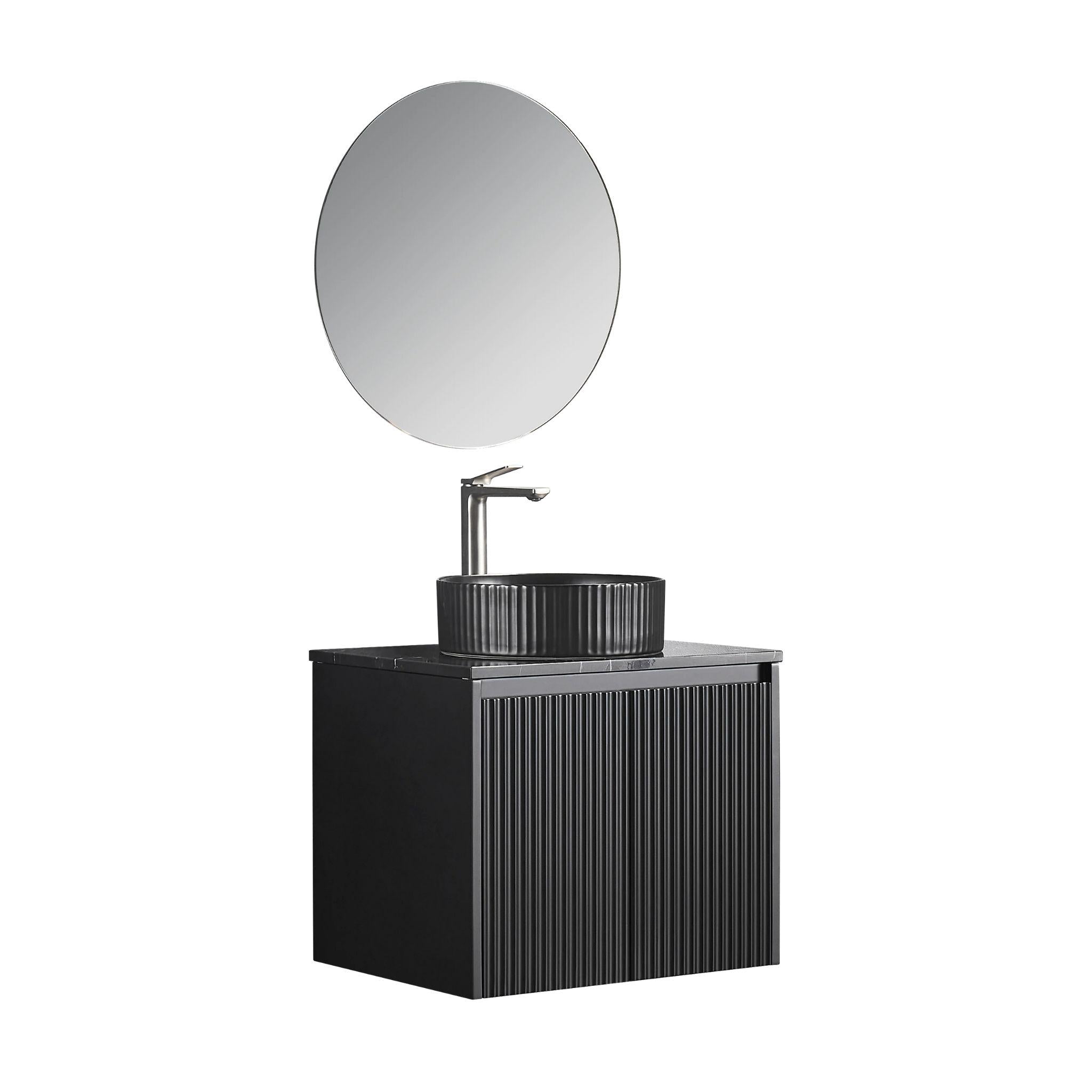 CETO BRINDABELLA MATTE BLACK 600MM SINGLE BOWL WALL HUNG VANITY