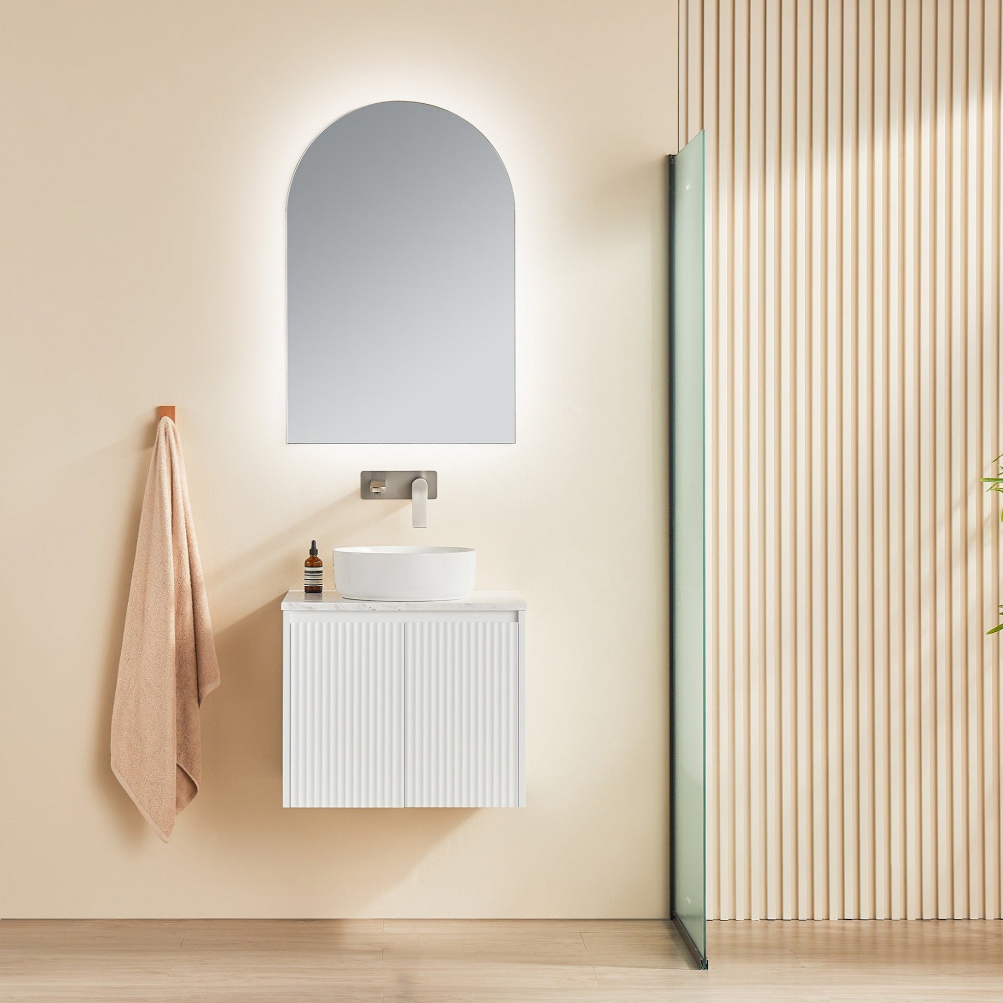 CETO BRINDABELLA MATTE WHITE 600MM SINGLE BOWL WALL HUNG VANITY