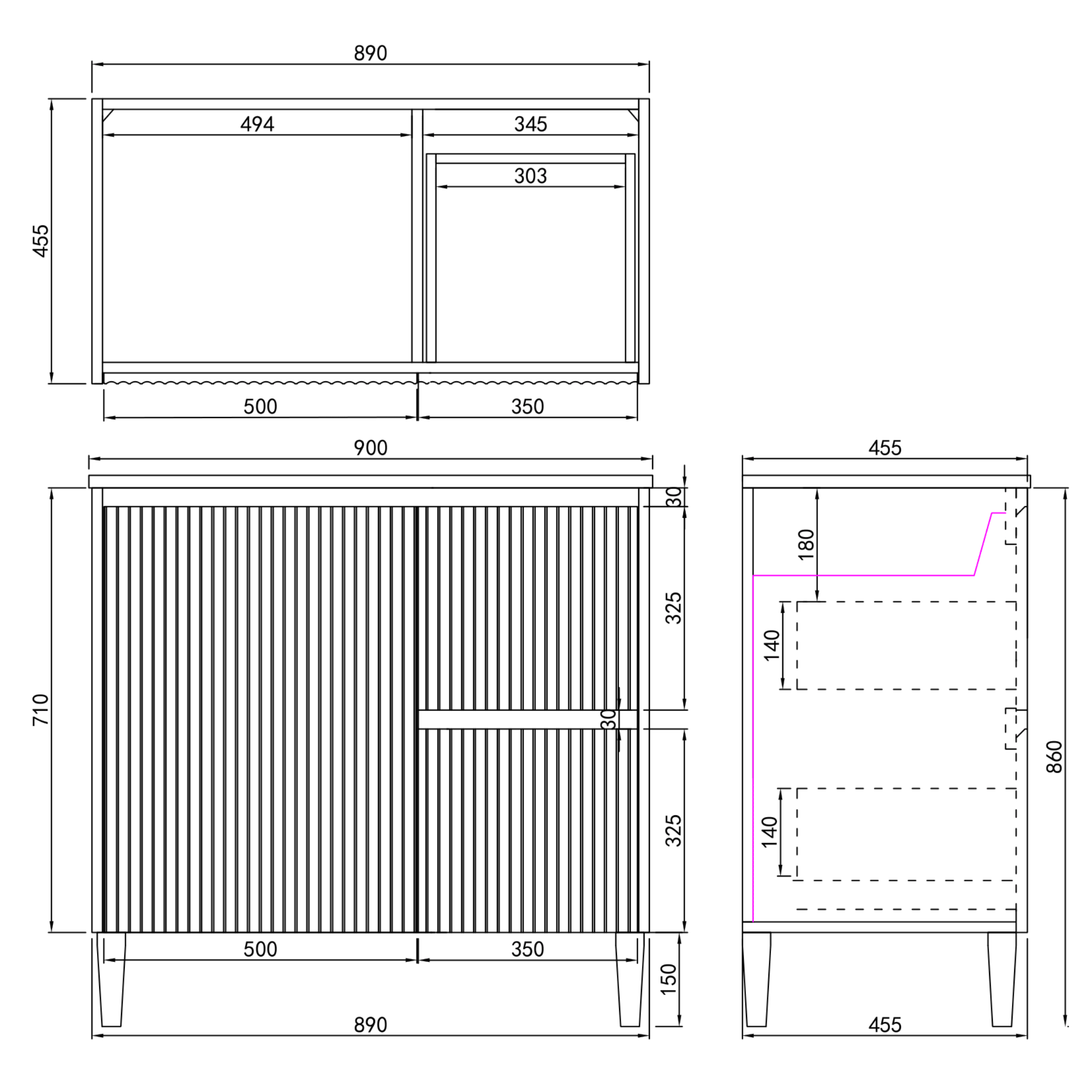 CETO BRIGHTON MATTE WHITE 900MM SINGLE BOWL FLOOR STANDING VANITY (AVAILABLE IN LEFT AND RIGHT HAND DRAWER)