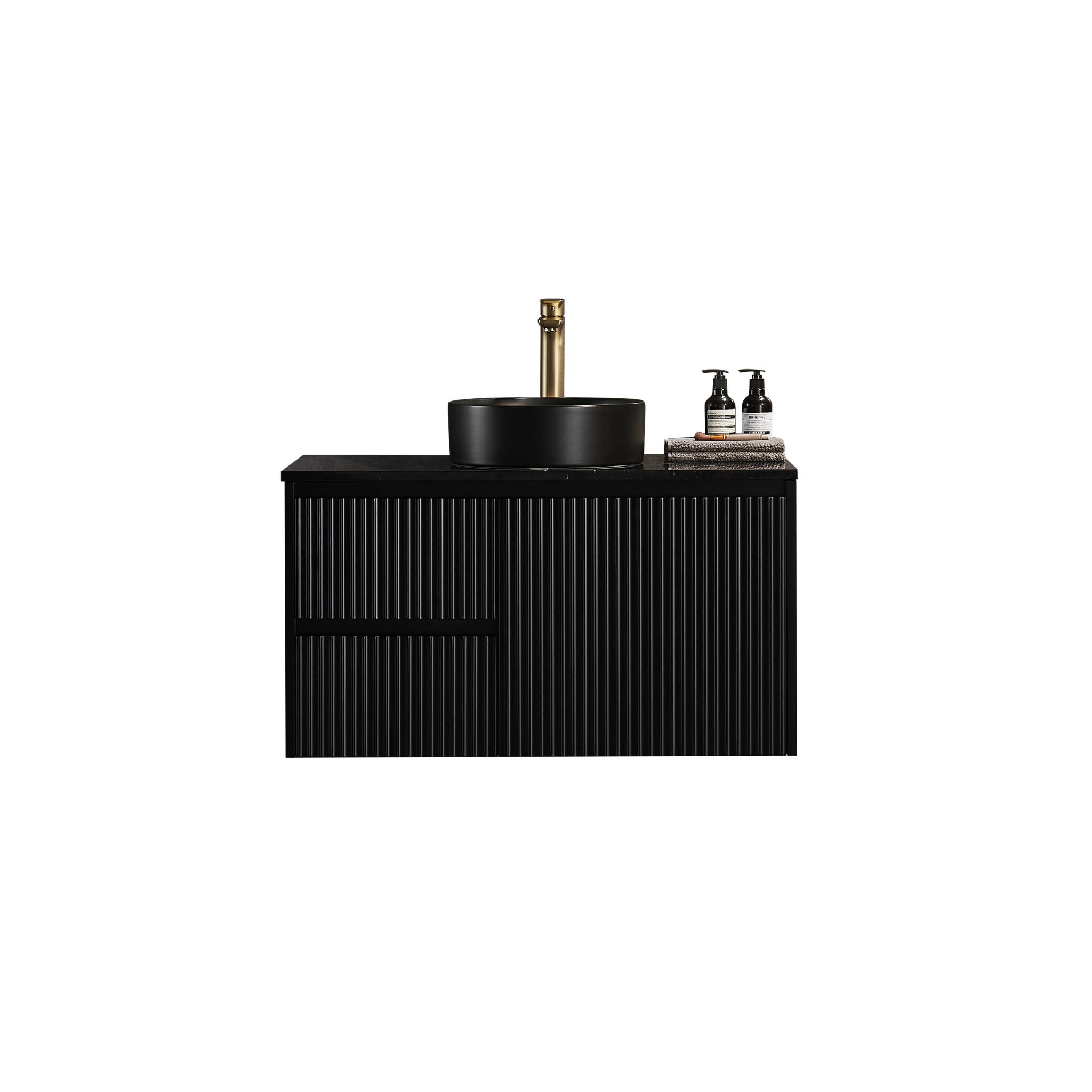 CETO BRINDABELLA MATTE BLACK 900MM SINGLE BOWL WALL HUNG VANITY (AVAILABLE IN LEFT HAND DRAWER AND RIGHT HAND DRAWER)