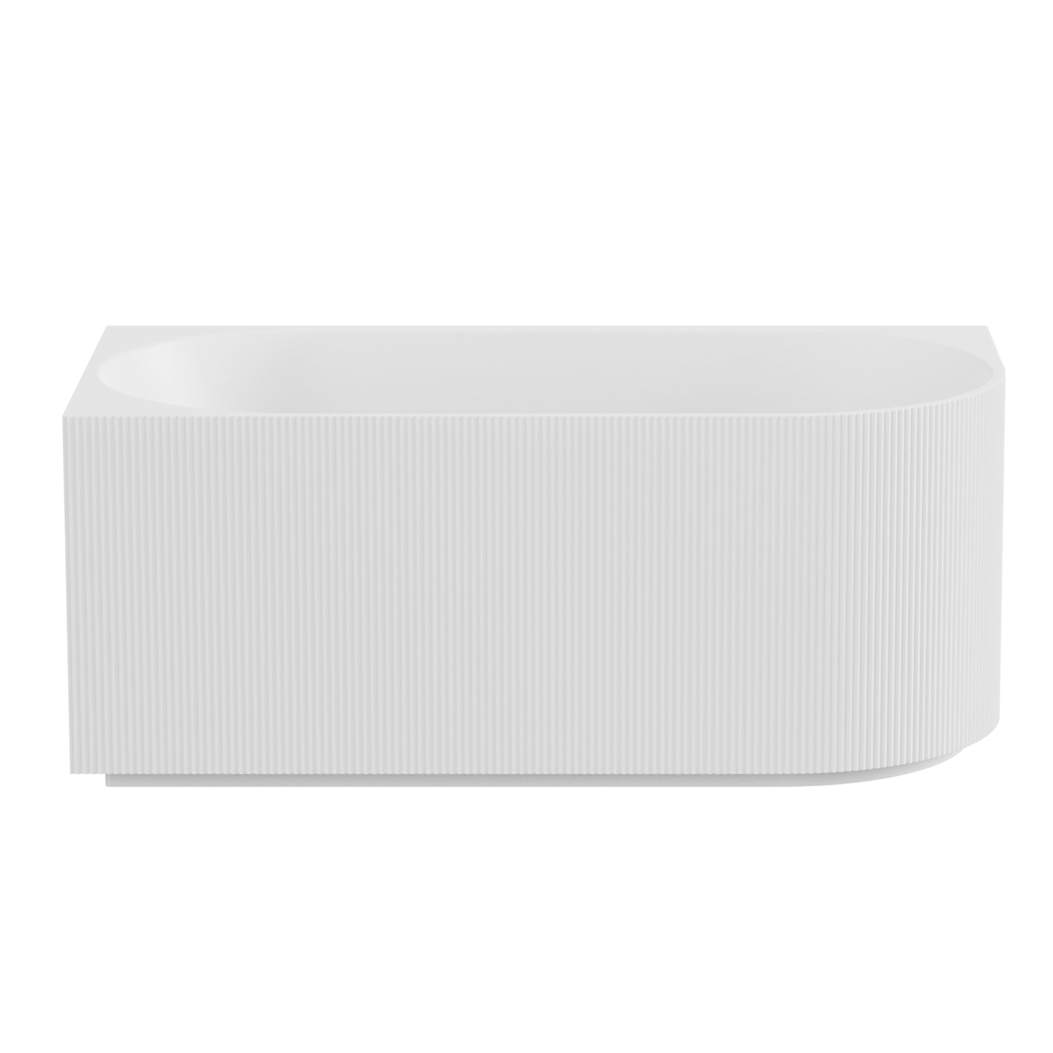 VITO CORA FLUTED LEFT CORNER FREESTANDING BATHTUB GLOSS WHITE (AVAILABLE IN 1500MM AND 1700MM)