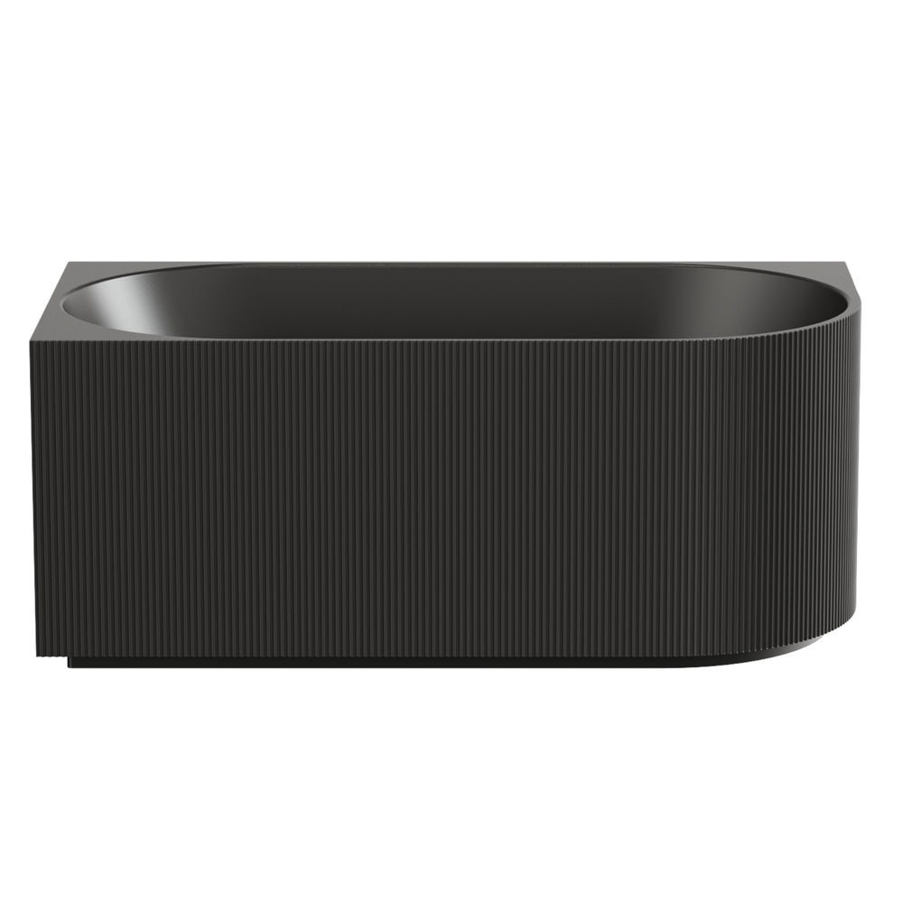 VITO CORA FLUTED LEFT CORNER FREESTANDING BATHTUB MATTE BLACK (AVAILABLE IN 1500MM AND 1700MM)