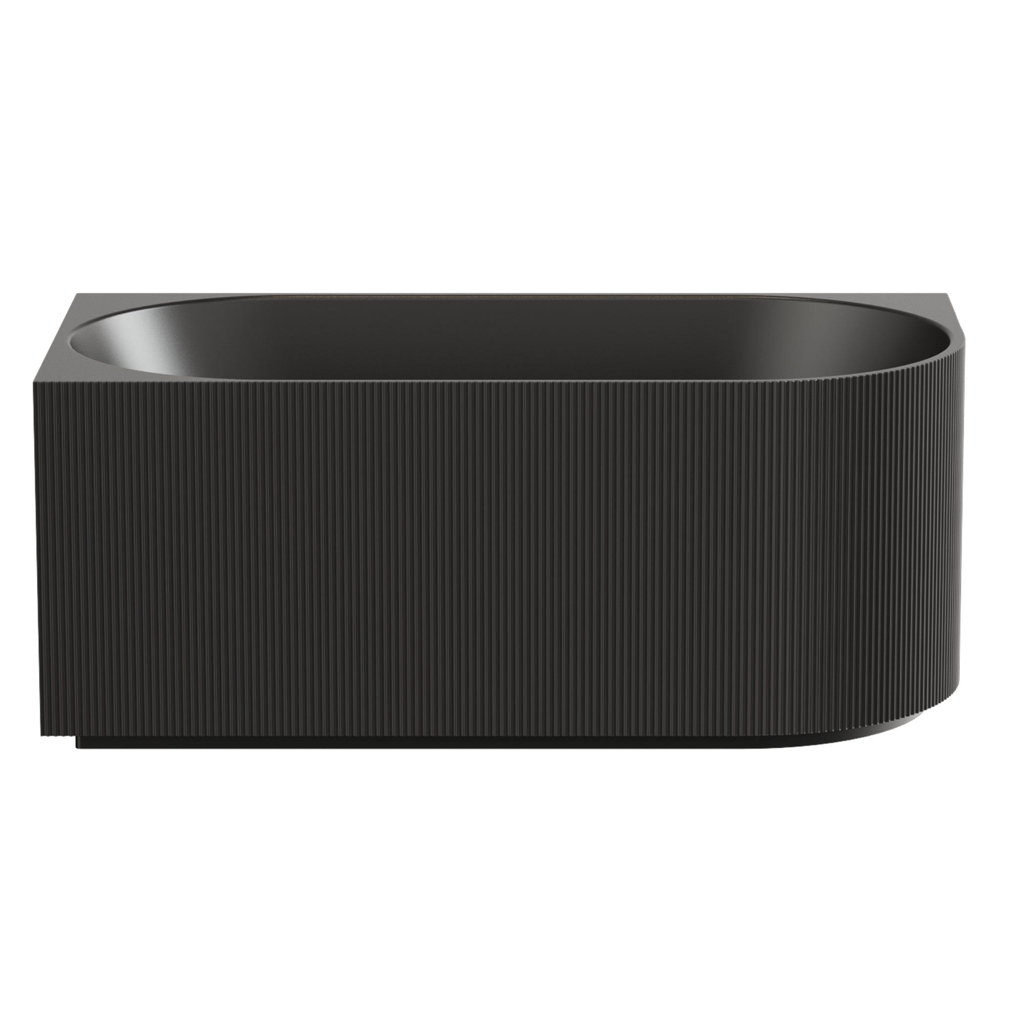 VITO CORA FLUTED LEFT CORNER FREESTANDING BATHTUB MATTE BLACK (AVAILABLE IN 1500MM AND 1700MM)