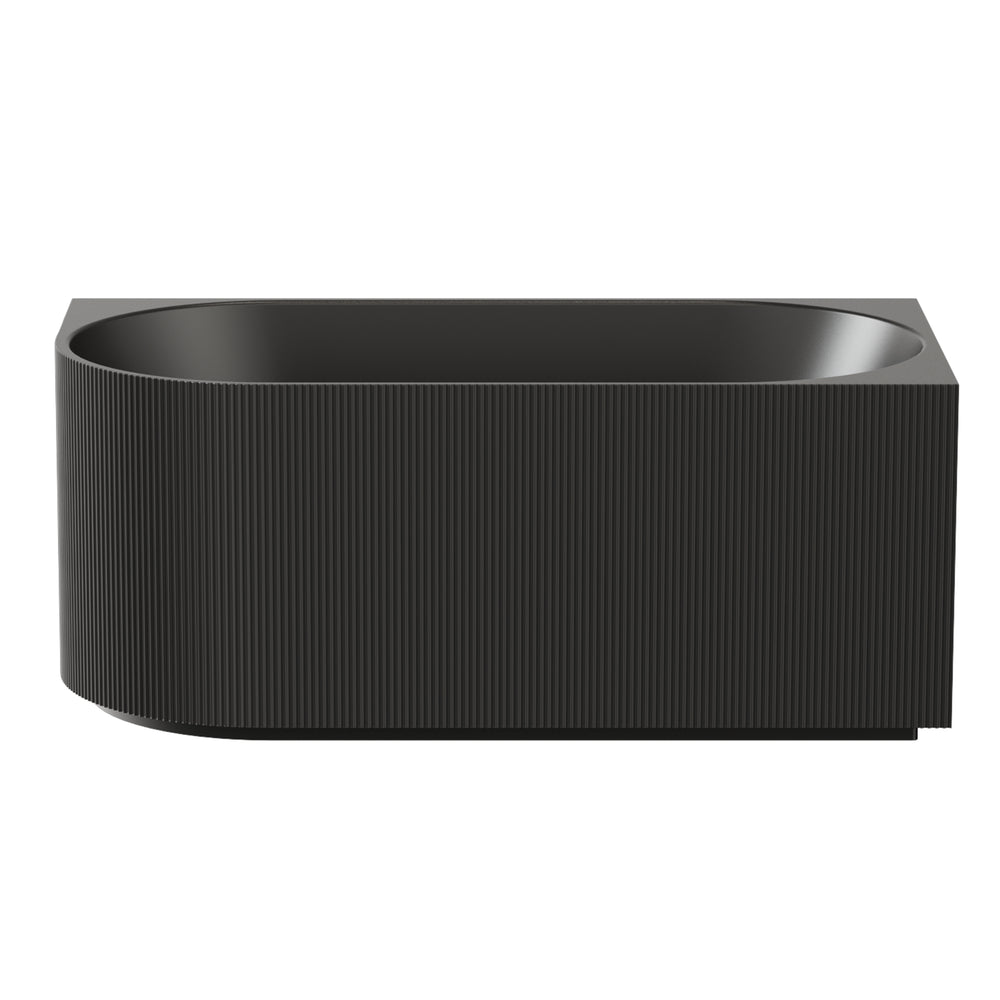 VITO CORA FLUTED RIGHT CORNER FREESTANDING BATHTUB MATTE BLACK (AVAILABLE IN 1500MM AND 1700MM)