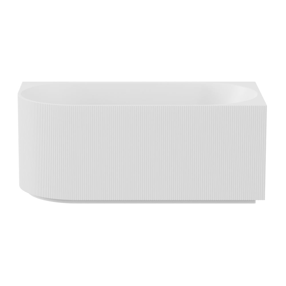VITO CORA FLUTED RIGHT CORNER FREESTANDING BATHTUB MATTE WHITE (AVAILABLE IN 1500MM AND 1700MM)