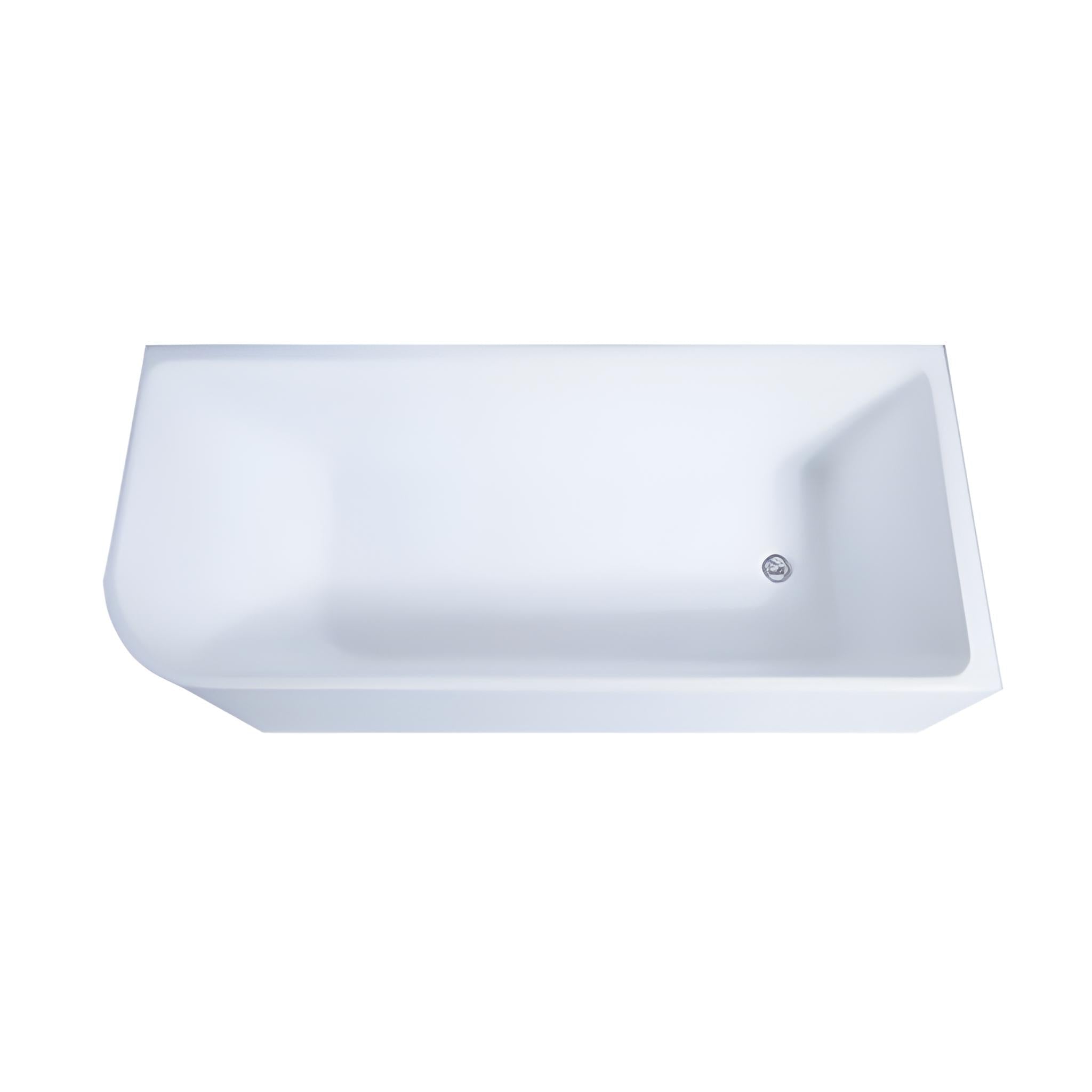 POSEIDON CASEY LEFT CORNER BATHTUB MATTE WHITE (AVAILABLE IN 1400MM, 1500MM AND 1700MM)