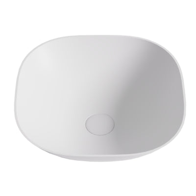CETO ELBA SQUARE SHAPE ABOVE COUNTER BASIN MATTE WHITE 400MM