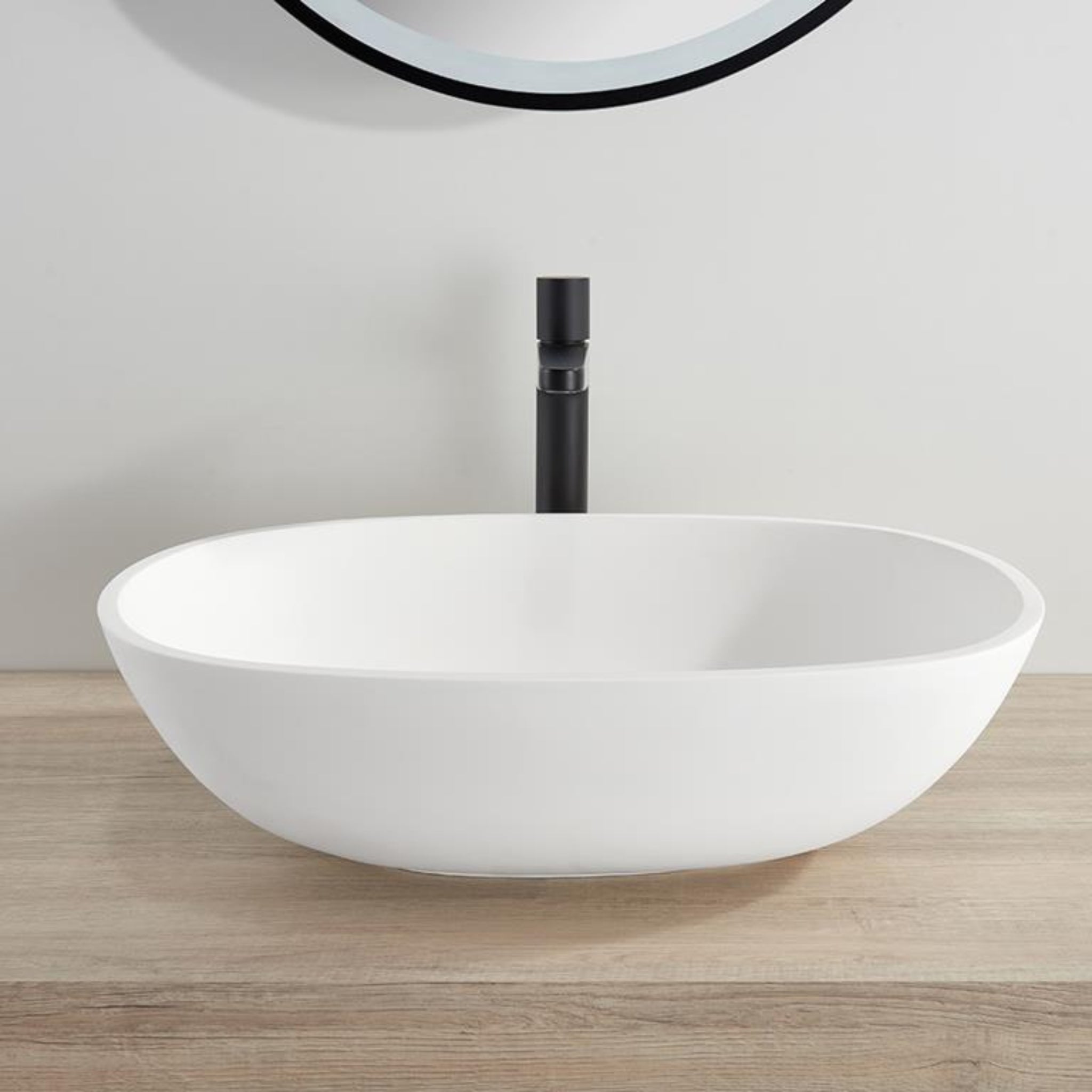 CETO PERCY SQUARE SHAPE ABOVE COUNTER BASIN MATTE WHITE 550MM