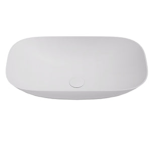 CETO PERCY SQUARE SHAPE ABOVE COUNTER BASIN MATTE WHITE 630MM