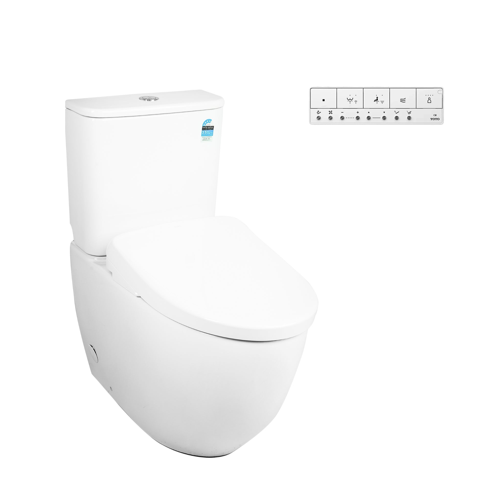 TOTO S7 WASHLET W/ REMOTE CONTROL AND AUTOLID BTW TOILET SUITE PACKAGE ELONGATED GLOSS WHITE