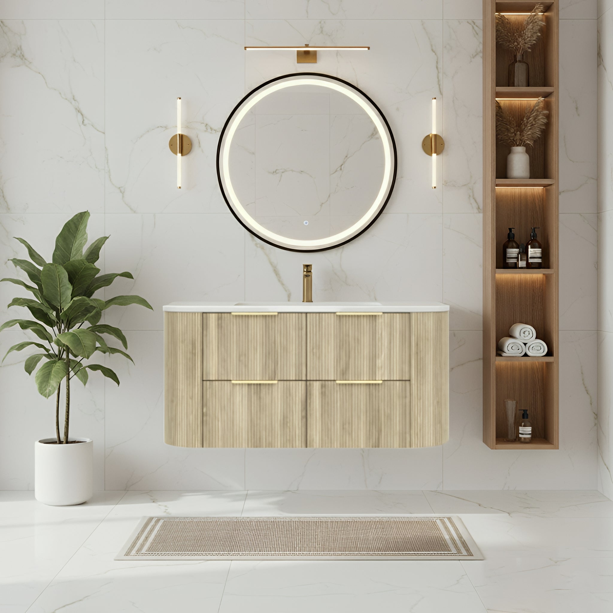 CETO ARTIS CLASSIC OAK 1200MM SINGLE BOWL WALL HUNG VANITY