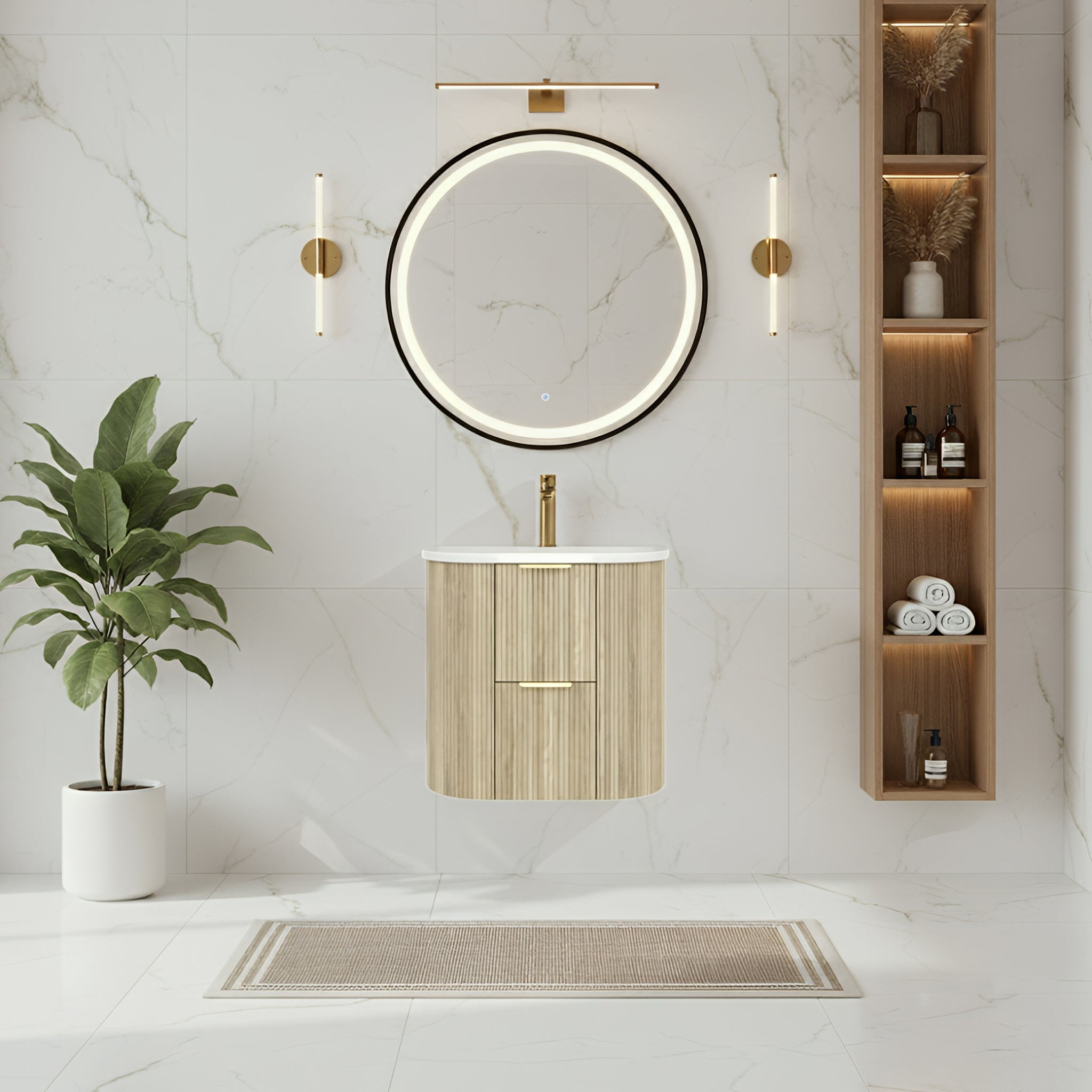 CETO ARTIS CLASSIC OAK 600MM SINGLE BOWL WALL HUNG VANITY