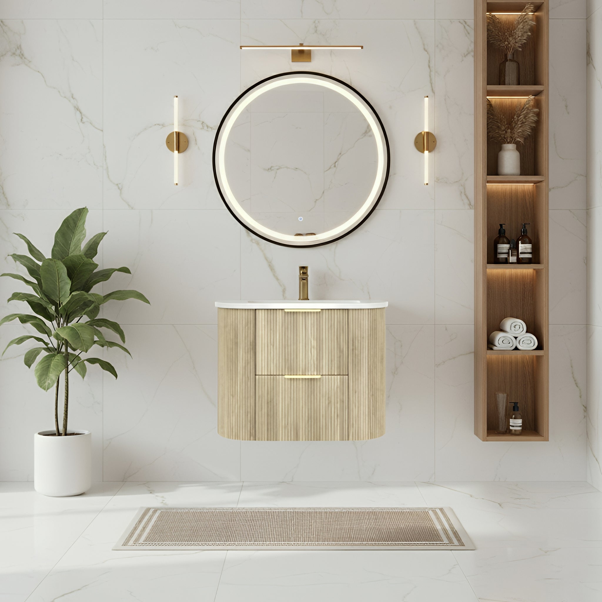 CETO ARTIS CLASSIC OAK 750MM SINGLE BOWL WALL HUNG VANITY