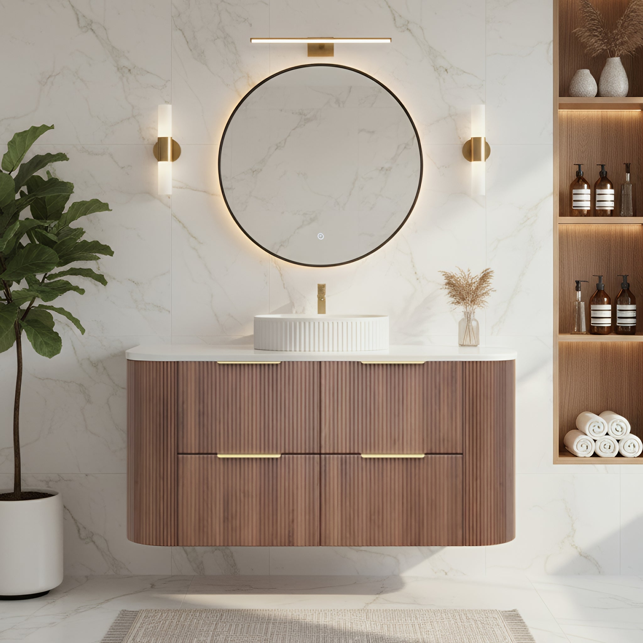 CETO ARTIS PRIME OAK 1200MM SINGLE BOWL WALL HUNG VANITY