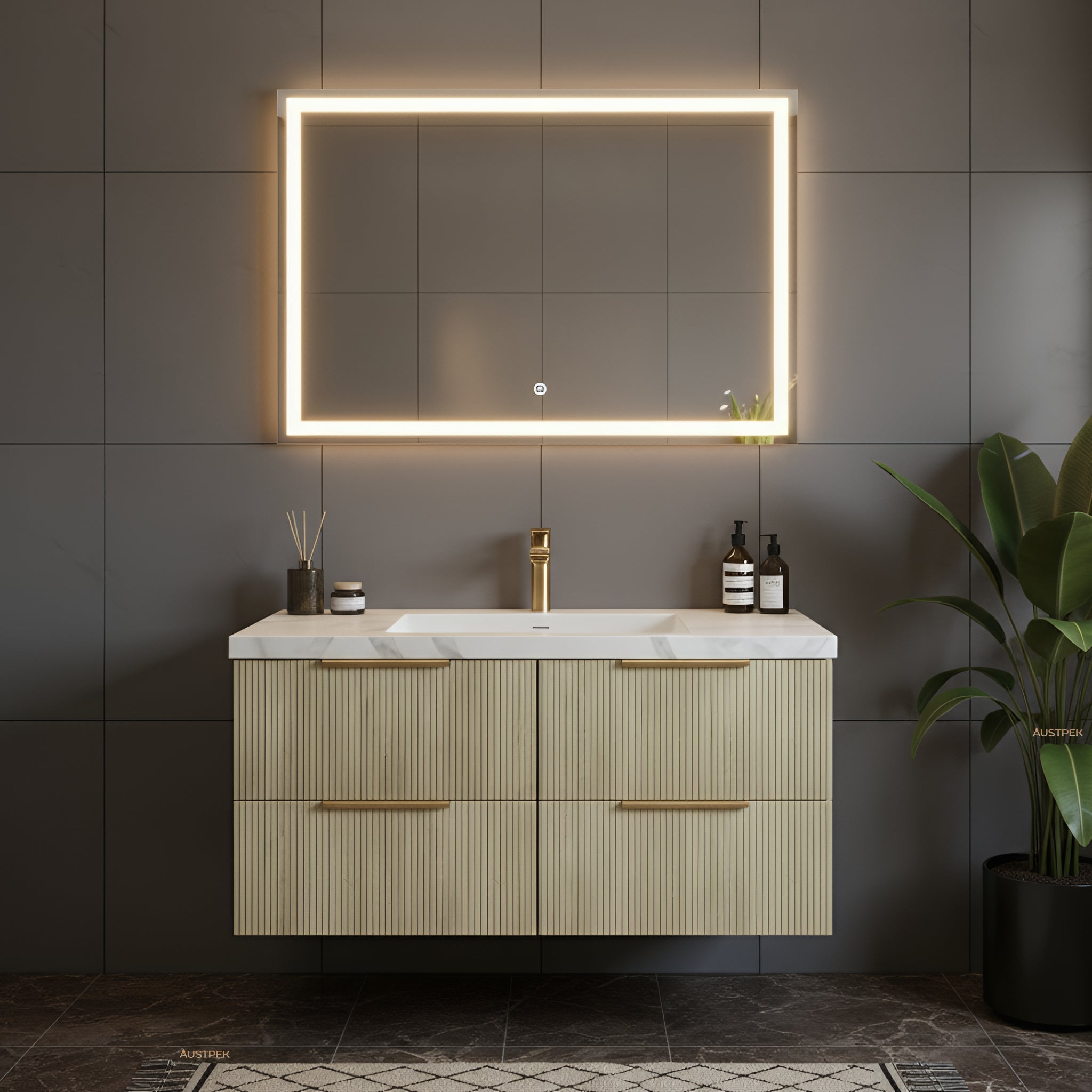 CETO EDEN CLASSIC OAK 1200MM SINGLE BOWL WALL HUNG VANITY