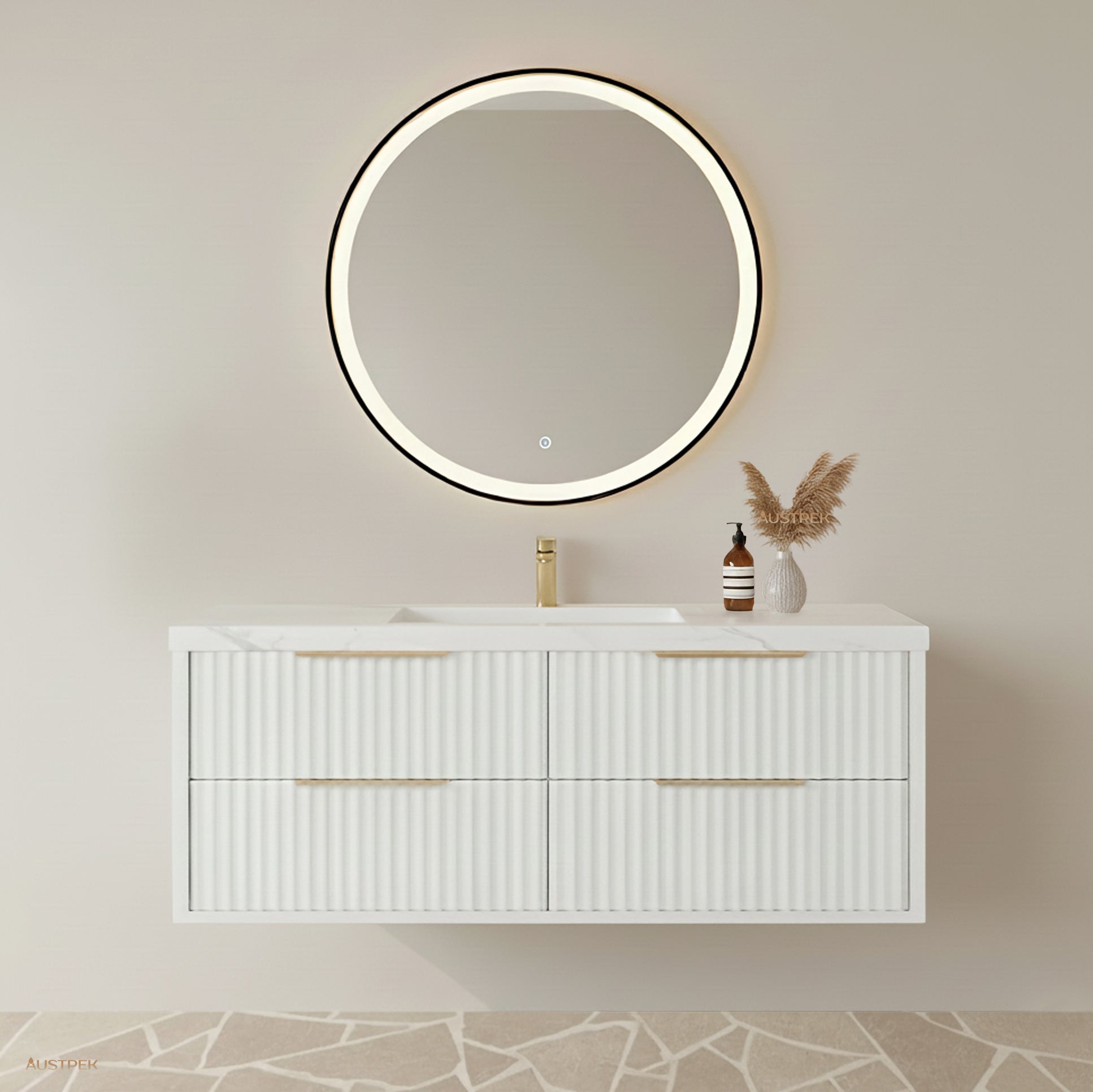 CETO ROME MATTE WHITE 1500MM SINGLE BOWL WALL HUNG VANITY