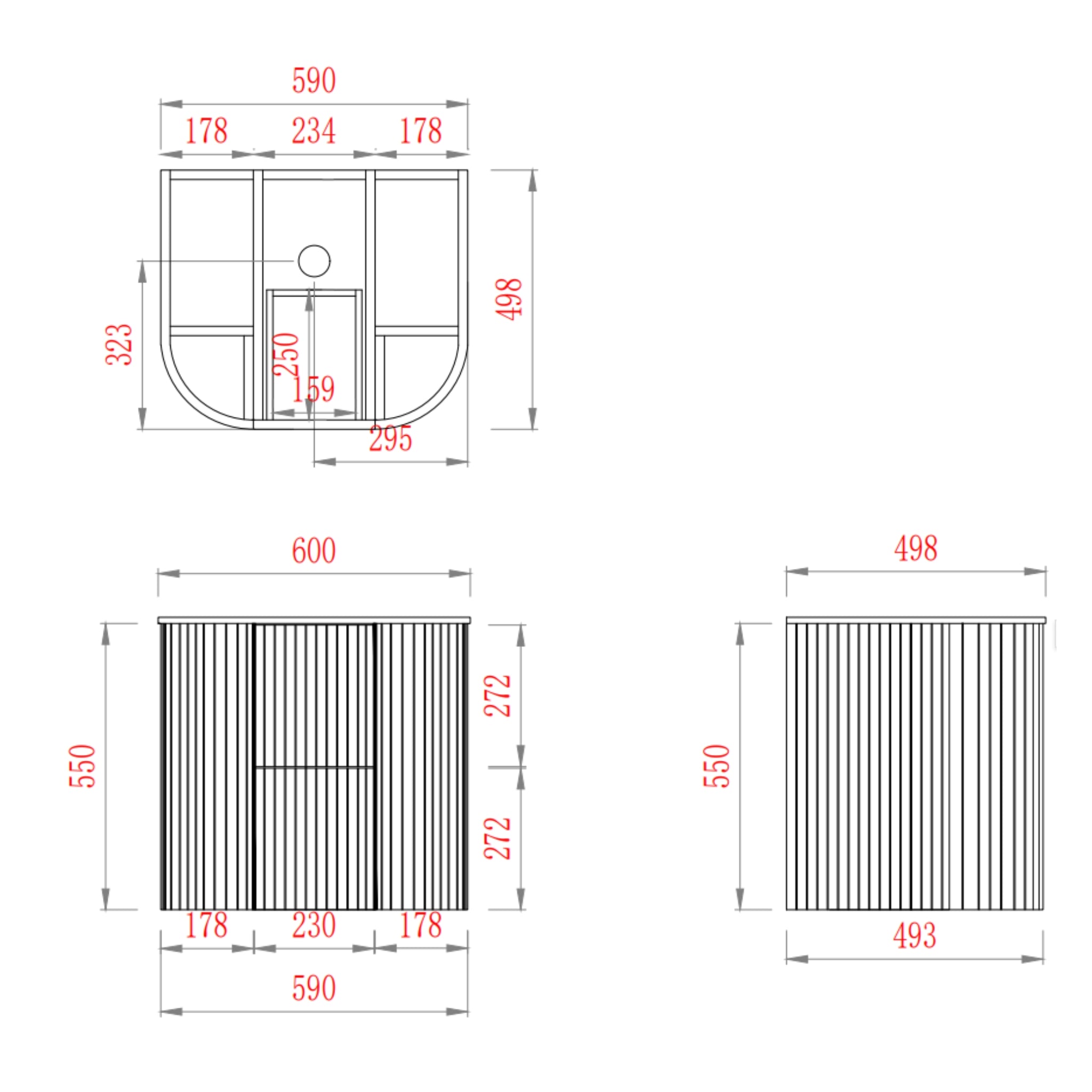 CETO ARTIS WALNUT 600MM SINGLE BOWL WALL HUNG VANITY