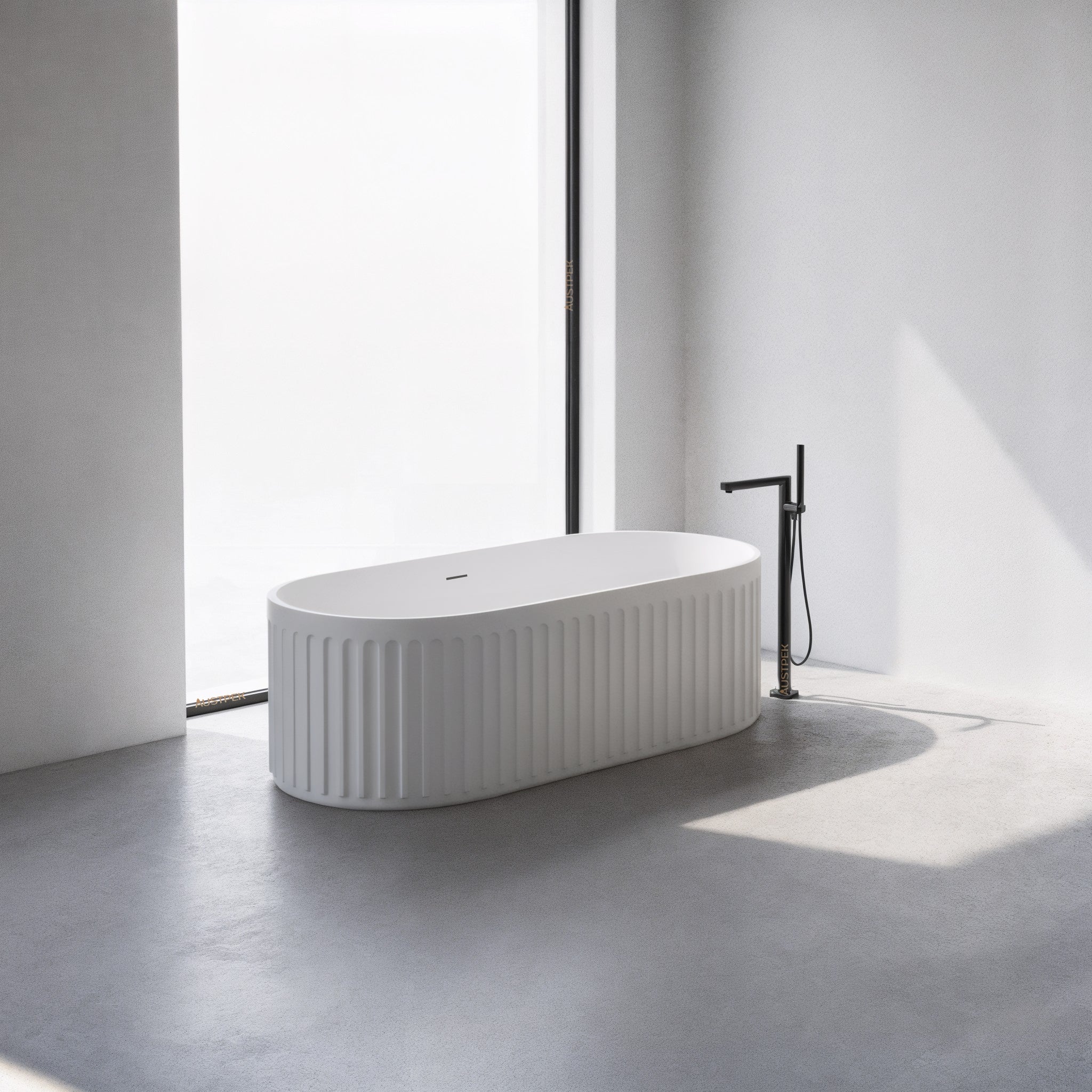 CETO CASCADE FREESTANDING BATHTUB MATTE WHITE 1700MM