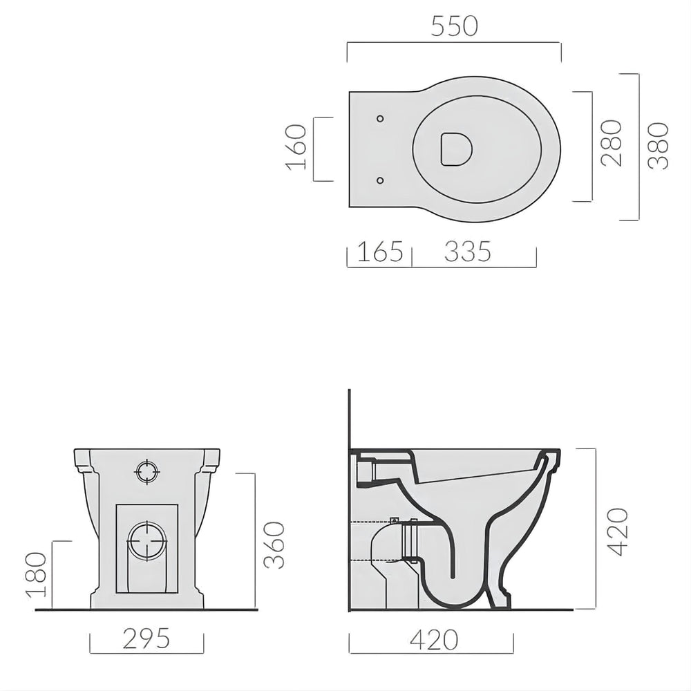TURNER HASTINGS CLAREMONT RIMLESS FLOOR MOUNTED PAN AND SEAT WITH GEBERIT IN-WALL CISTERN AND TRADITIONAL BRUSHED NICKEL FLUSH PLATE PACKAGE GLOSS WHITE