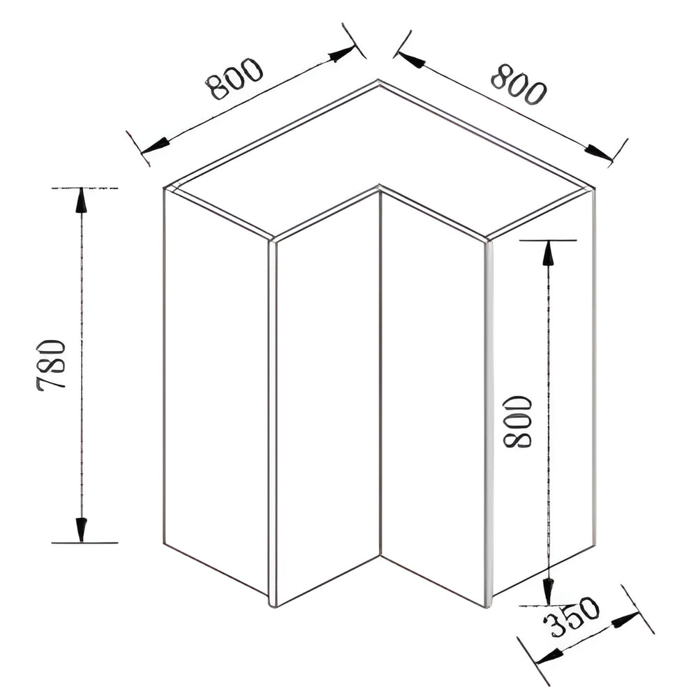 VITO CUSTOM DOUBLE DOOR CORNER CUPBOARD RANGE HOOK KITCHEN WALL CABINET (MULTIPLE SIZES AVAILABLE)