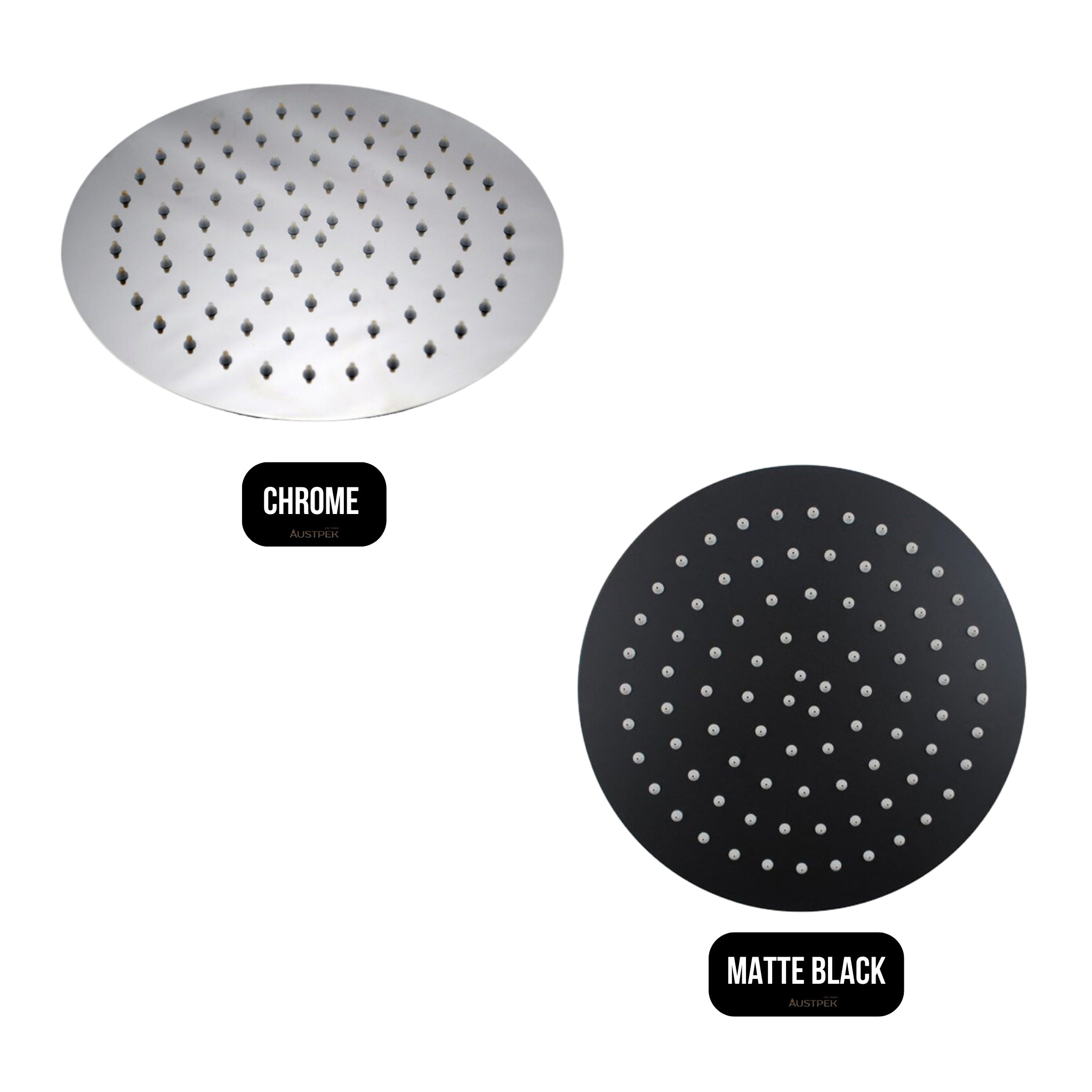 AQUAPERLA ROUND SHOWER HEAD 250MM MATTE BLACK