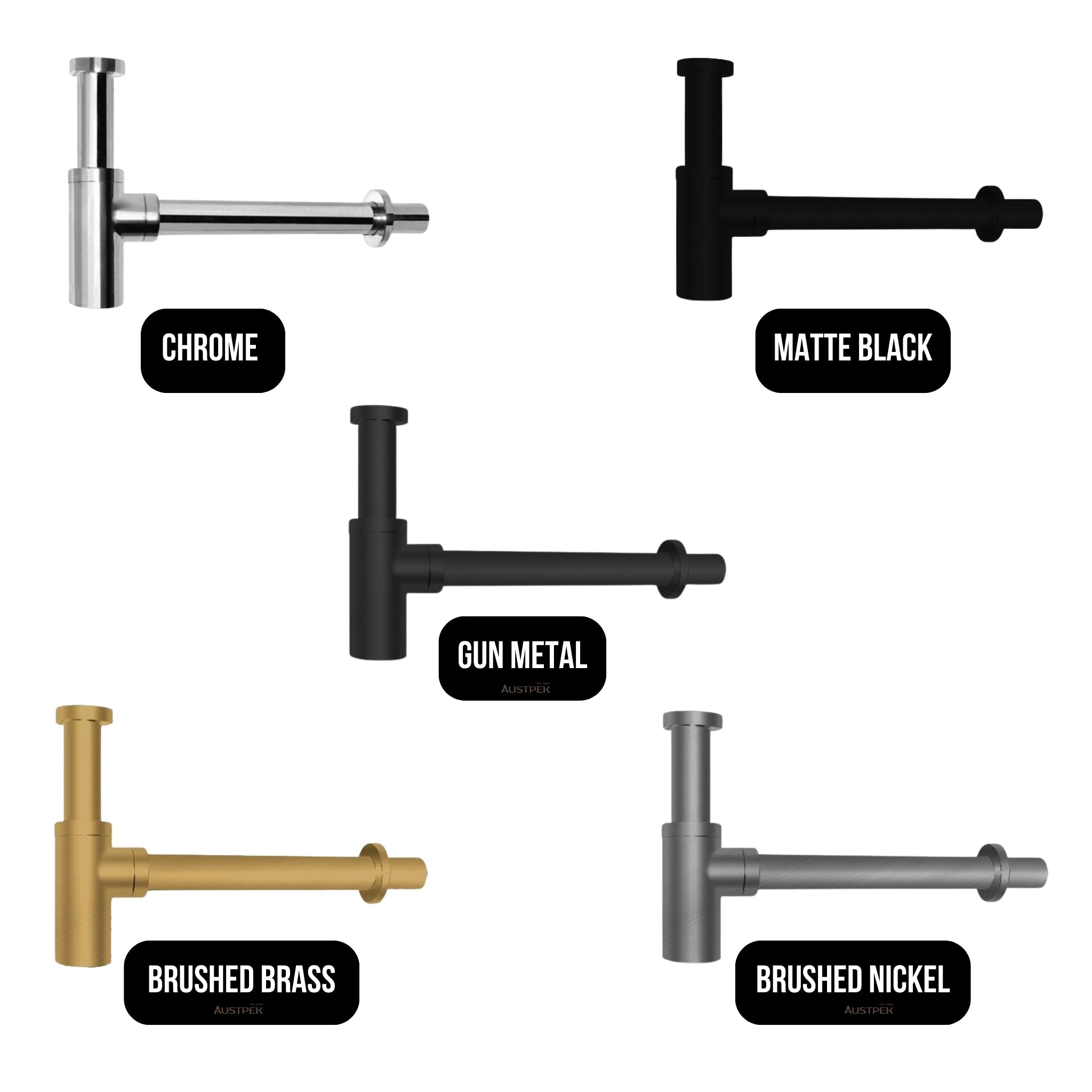 AQUAPERLA BOTTLE TRAP 133MM BRUSHED BRASS