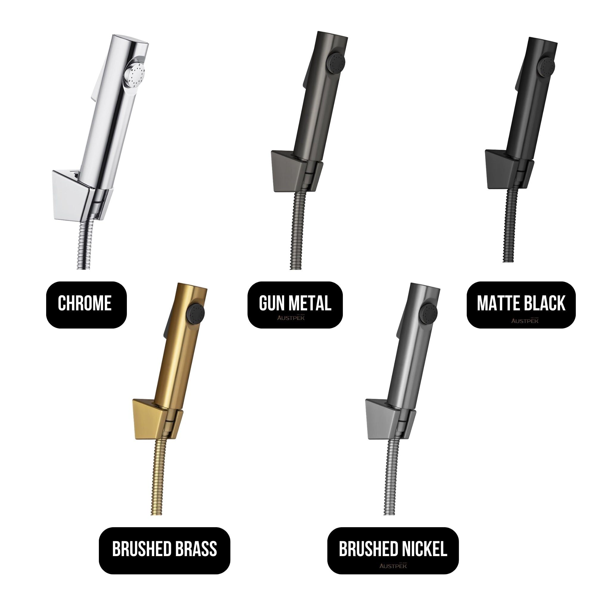 AQUAPERLA TOILET BIDET SPRAY KIT 150MM BLACK