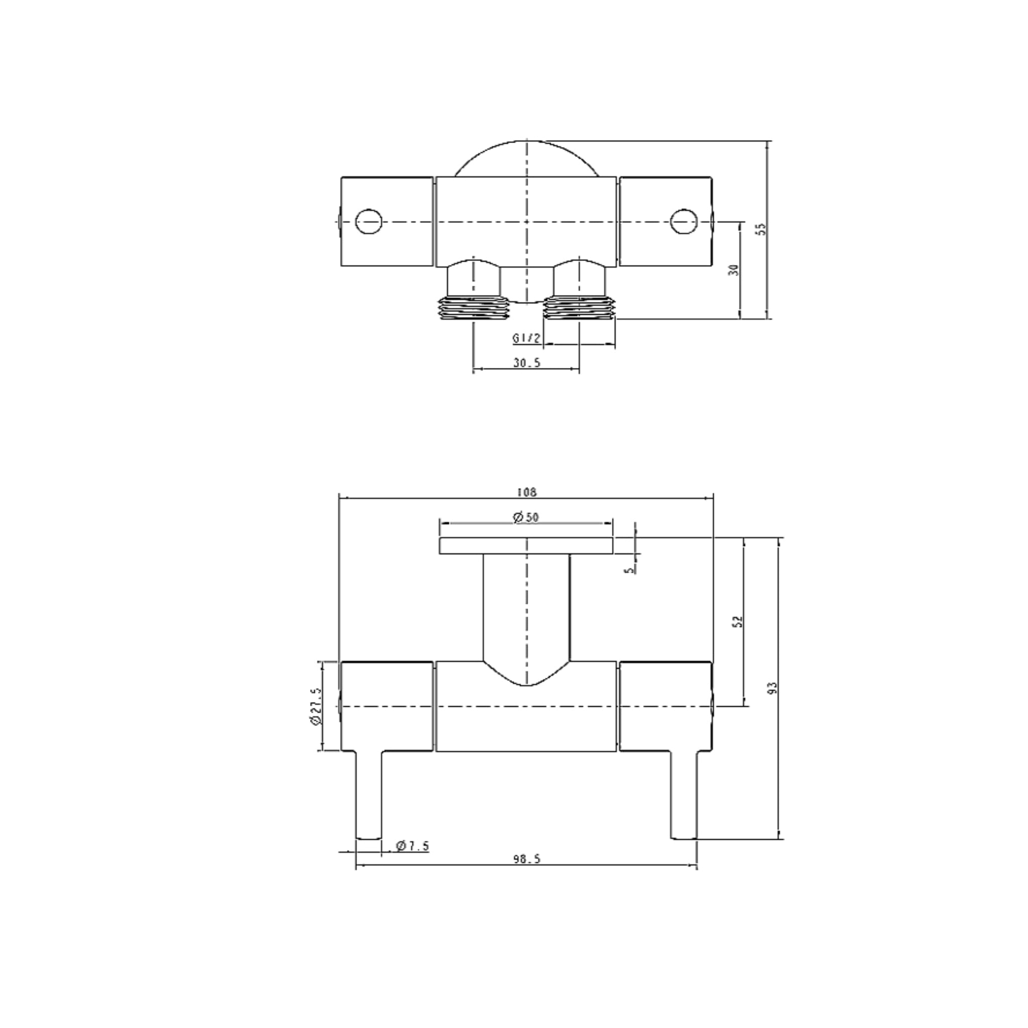 AQUAPERLA DUAL CONTROL TOILET BIDET SPRAY KIT 108MM BLACK