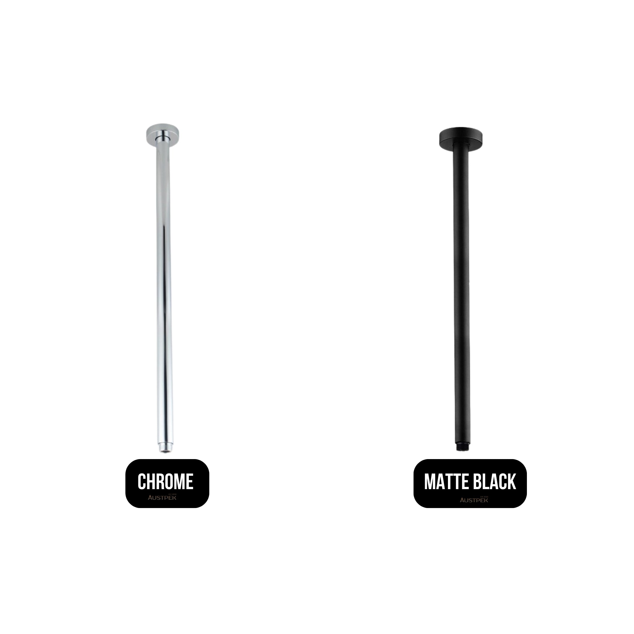 AQUAPERLA ROUND CEILING SHOWER ARM 600MM CHROME