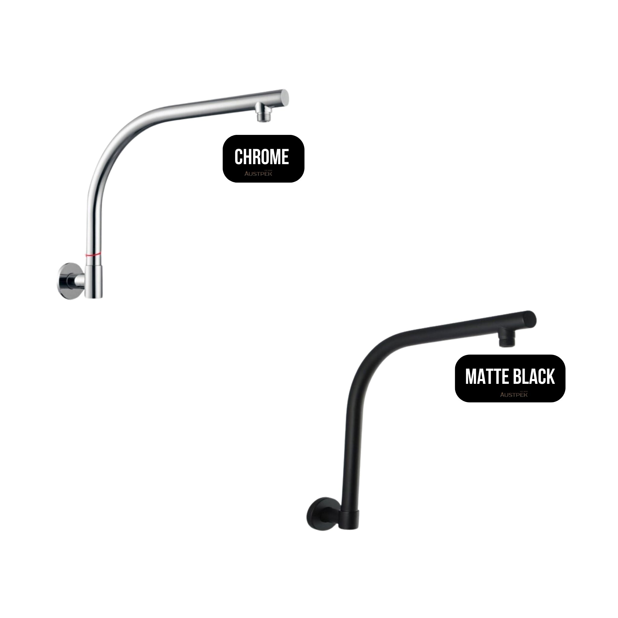 AQUAPERLA ROUND SWIVEL WALL SHOWER ARM 350MM CHROME