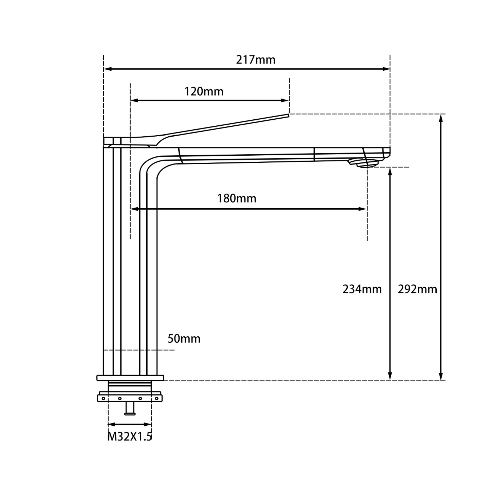 AQUAPERLA RUSHY TALL BASIN MIXER 292MM CHROME