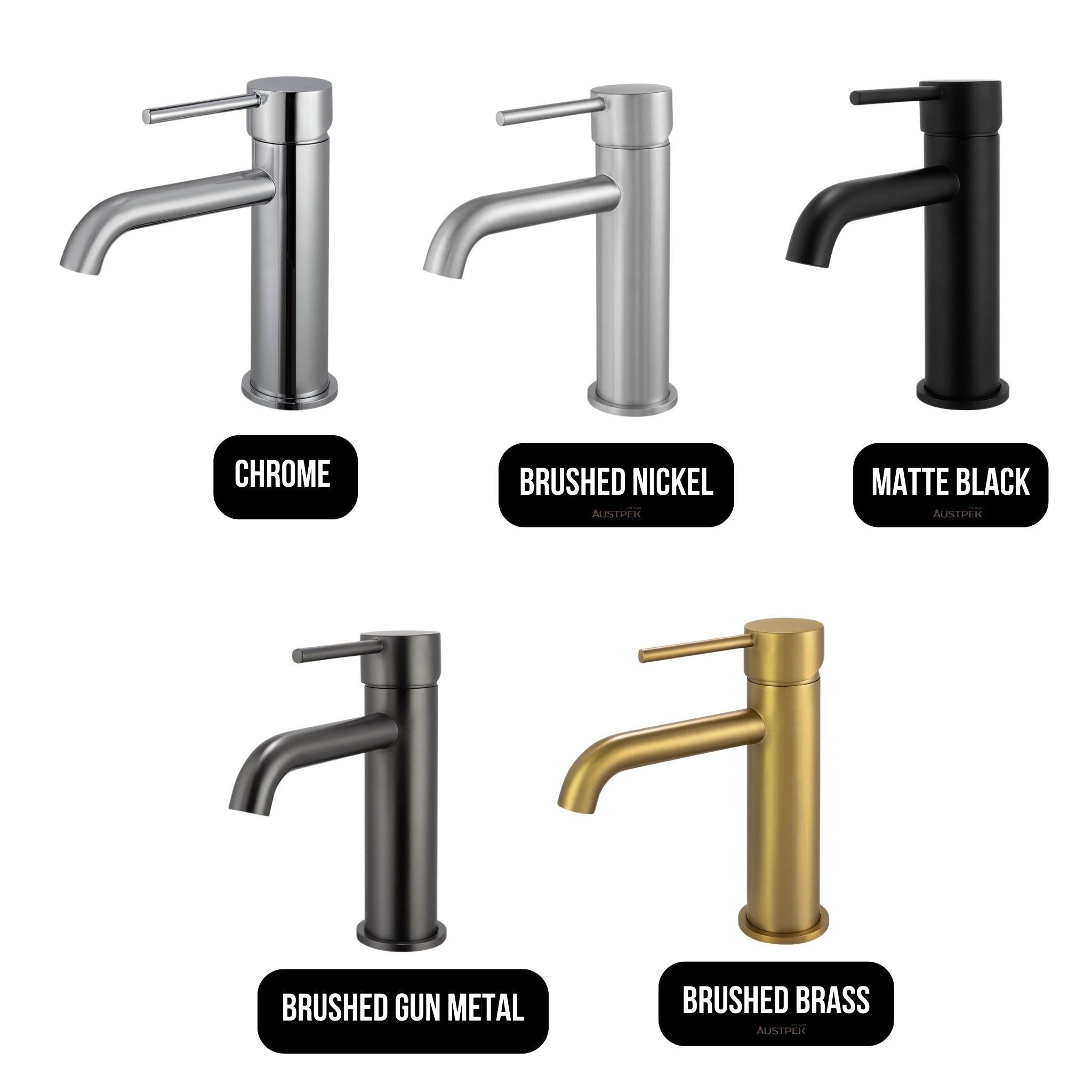 AQUAPERLA LUCID PIN BASIN MIXER 177MM BRUSHED NICKEL