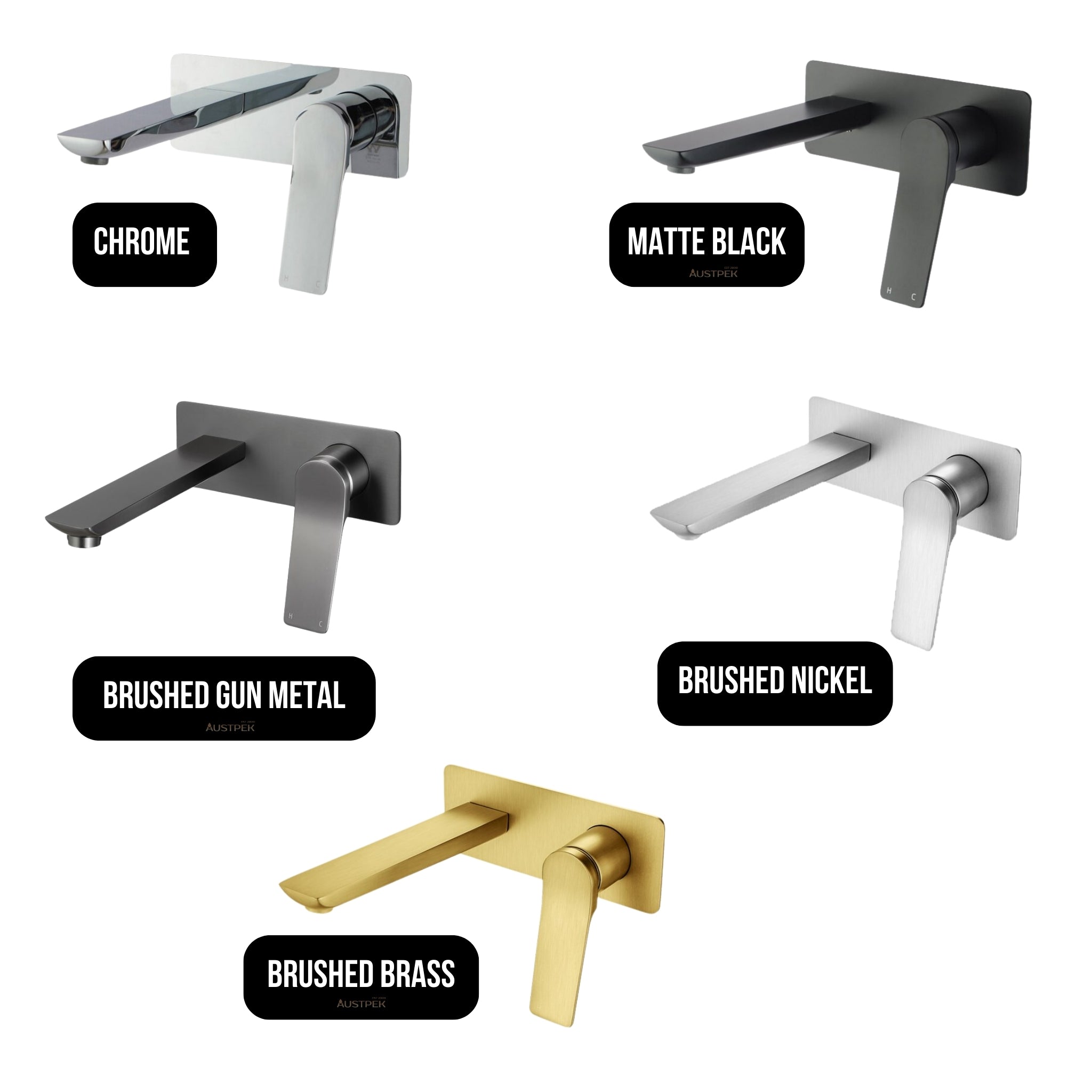 AQUAPERLA RUSHY WALL MIXER WITH SPOUT 200MM BRUSHED BRASS