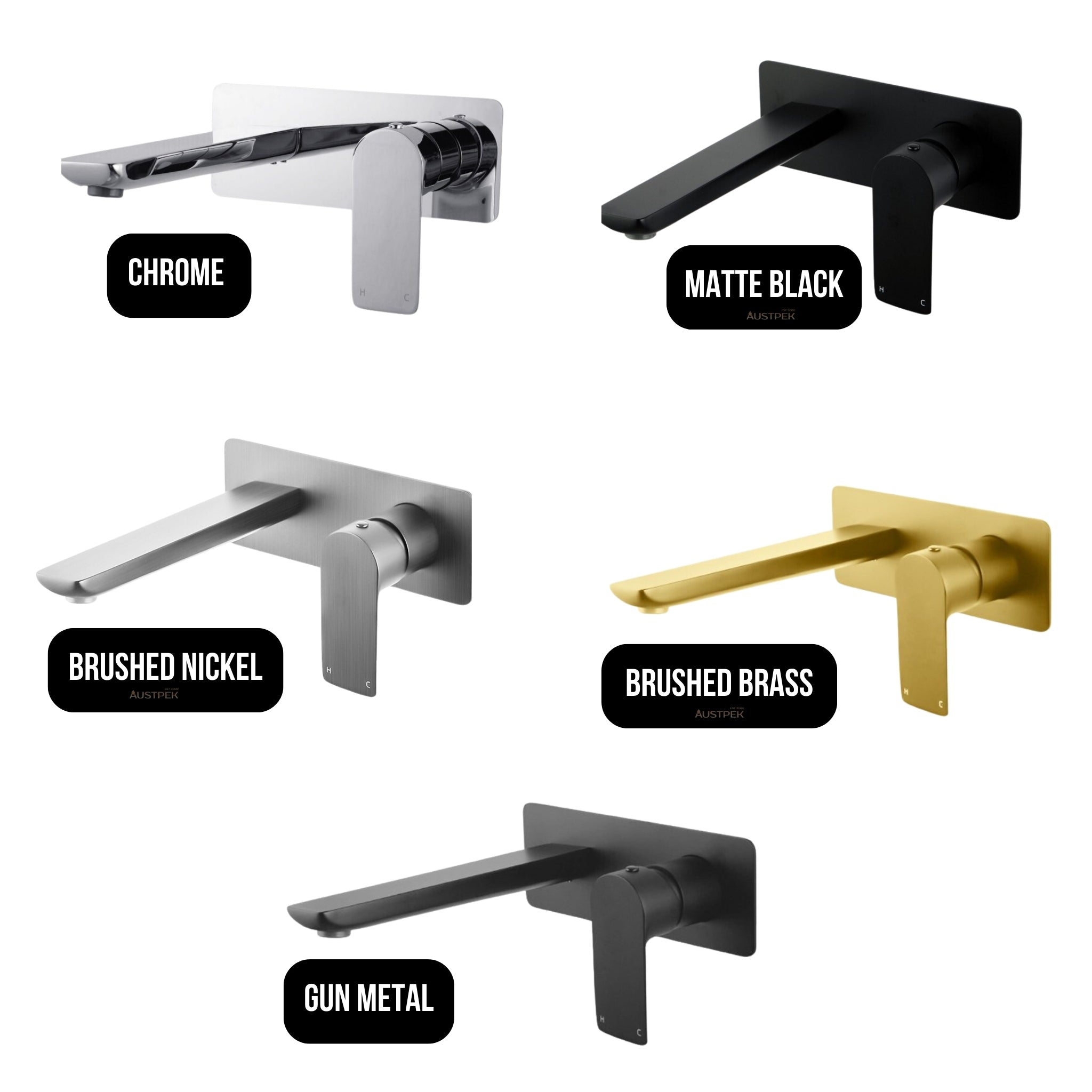 AQUAPERLA VOG WALL MIXER WITH SPOUT 200MM MATTE BLACK