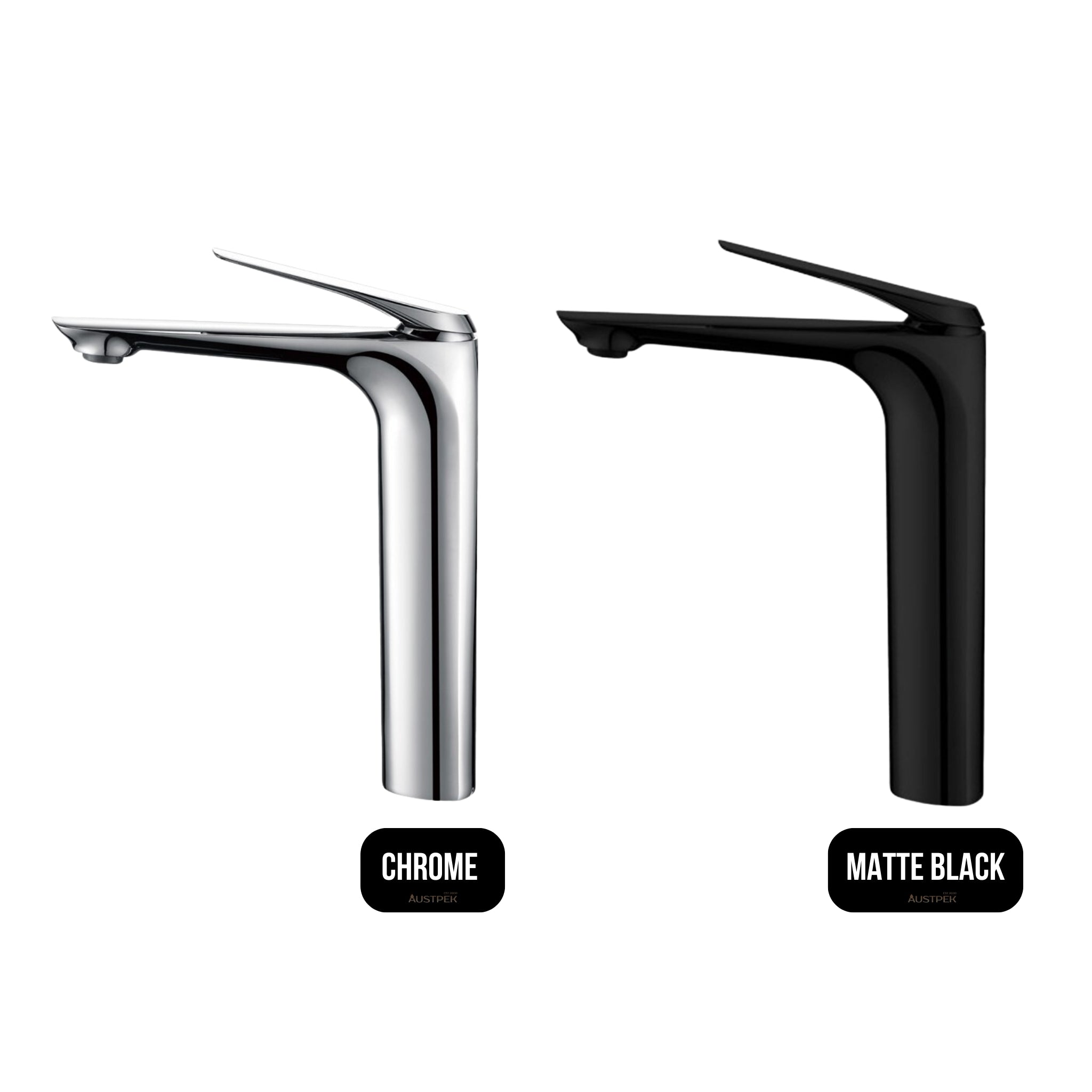 AQUAPERLA AU TALL BASIN MIXER 302MM MATTE BLACK
