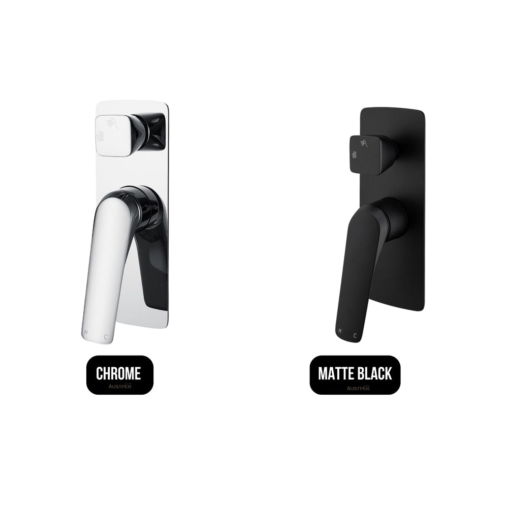 NORICO AU WALL MIXER WITH DIVERTER 205MM MATTE BLACK