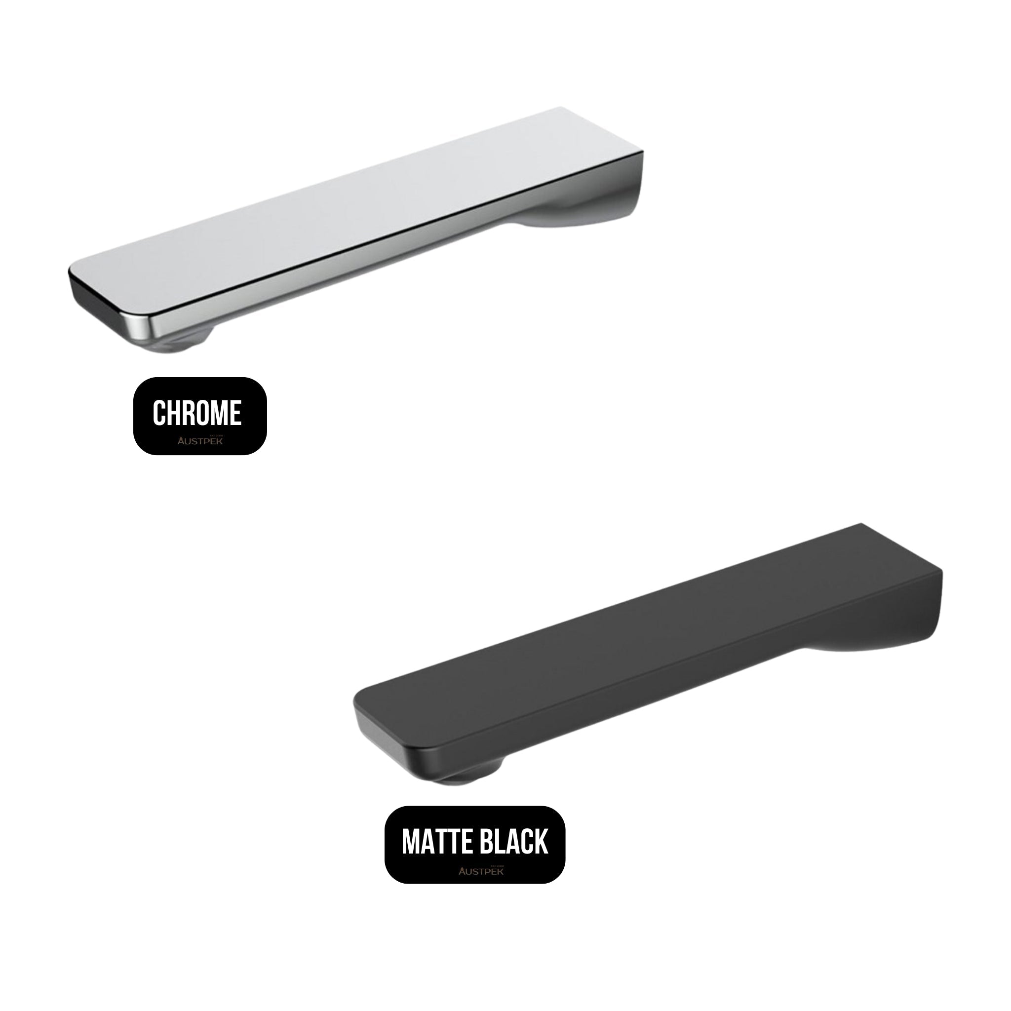 AQUAPERLA IVANO WALL BATH SPOUT 180MM MATTE BLACK