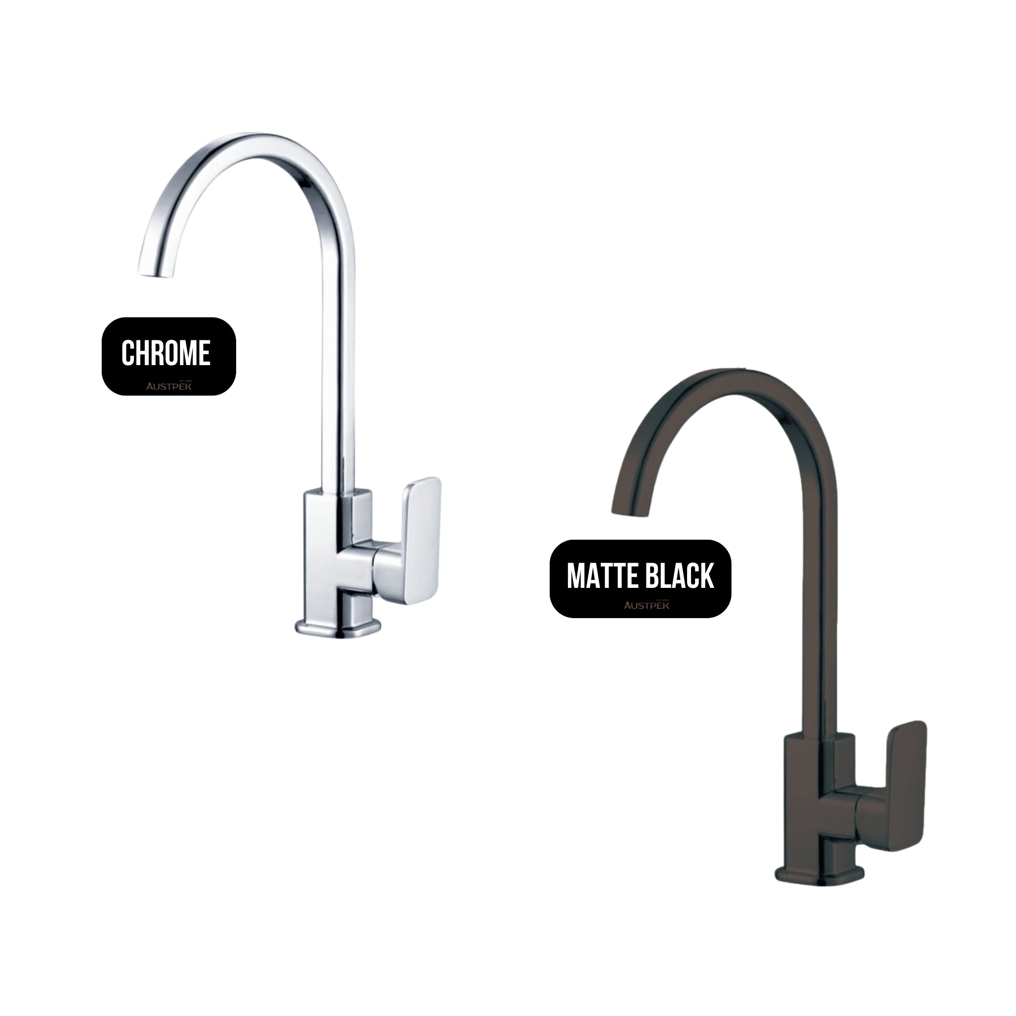 AQUAPERLA IVANO KITCHEN MIXER 398MM MATTE BLACK