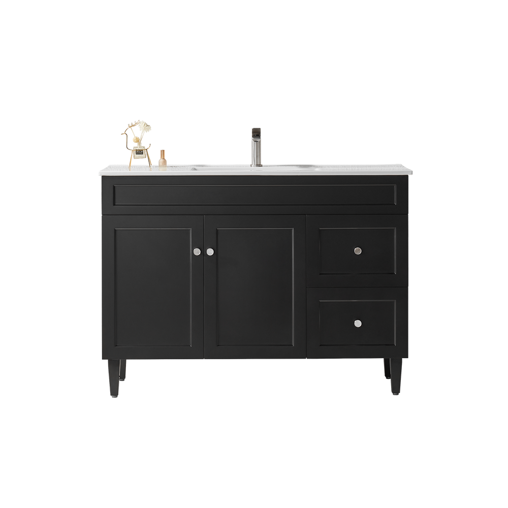 CETO HARRINGTON MATTE BLACK 1200MM SINGLE BOWL FLOOR STANDING VANITY (AVAILABLE IN LEFT AND RIGHT HAND DRAWER)
