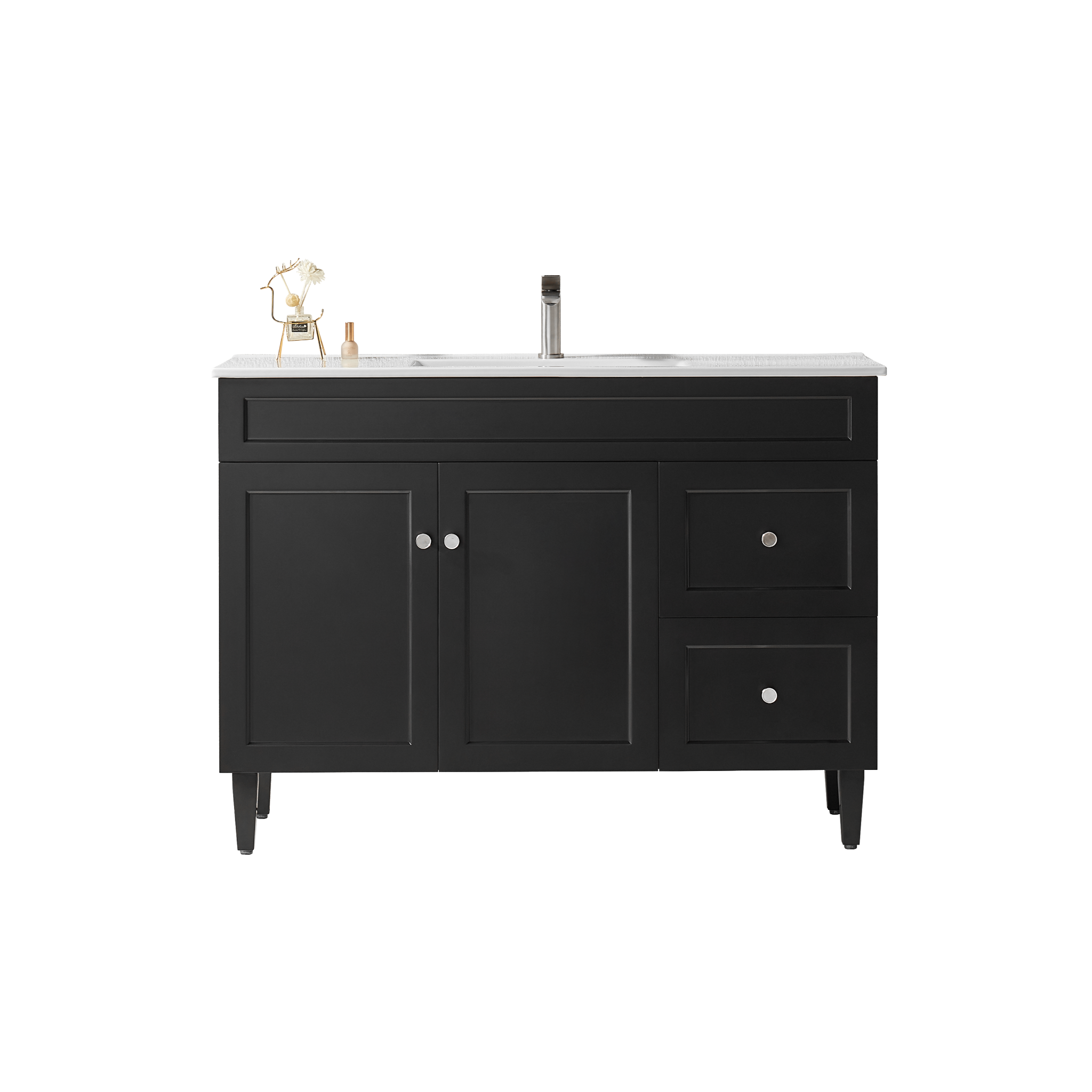 CETO HARRINGTON MATTE BLACK 1200MM SINGLE BOWL FLOOR STANDING VANITY (AVAILABLE IN LEFT AND RIGHT HAND DRAWER)