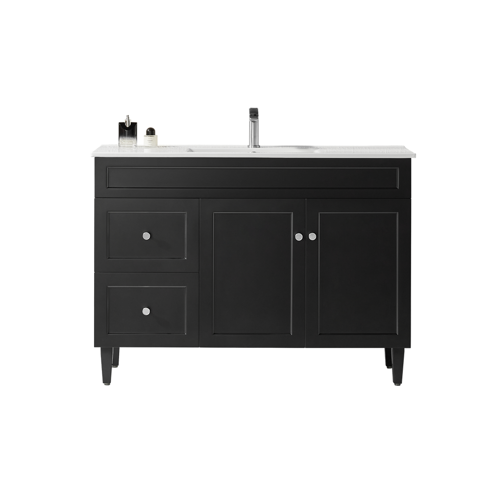 CETO HARRINGTON MATTE BLACK 1200MM SINGLE BOWL FLOOR STANDING VANITY (AVAILABLE IN LEFT AND RIGHT HAND DRAWER)