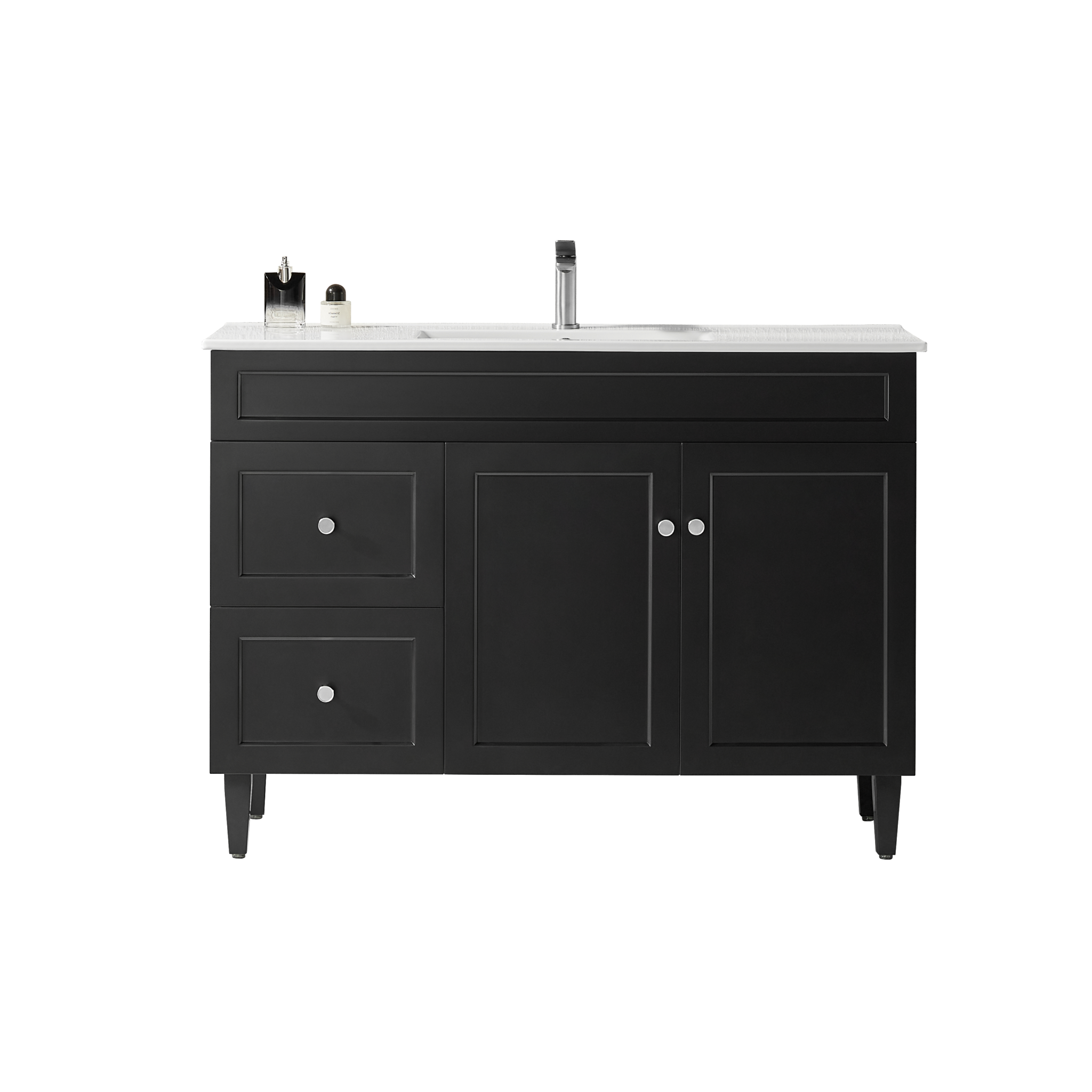 CETO HARRINGTON MATTE BLACK 1200MM SINGLE BOWL FLOOR STANDING VANITY (AVAILABLE IN LEFT AND RIGHT HAND DRAWER)