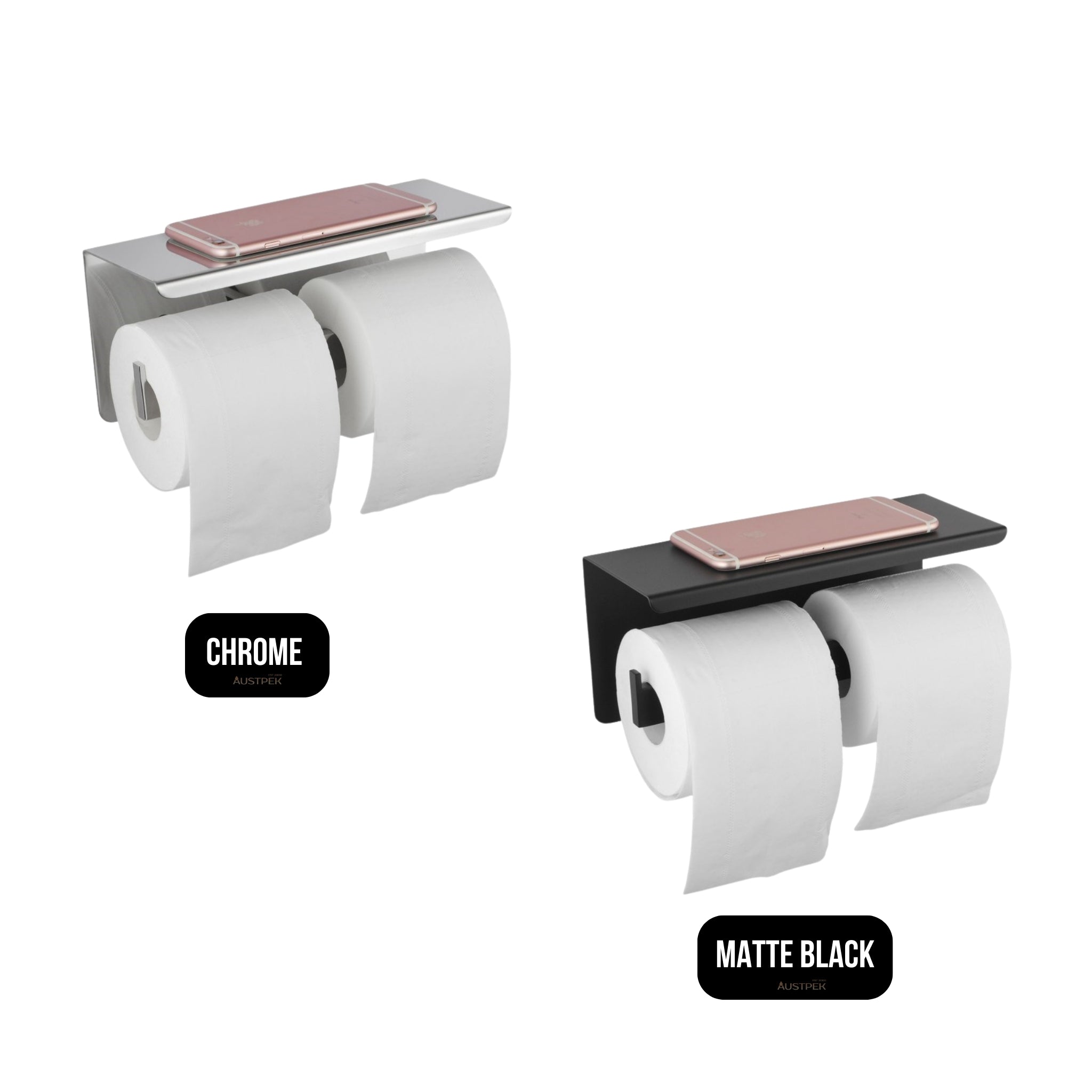 AQUAPERLA IVANO TOILET PAPER HOLDER 250MM BLACK