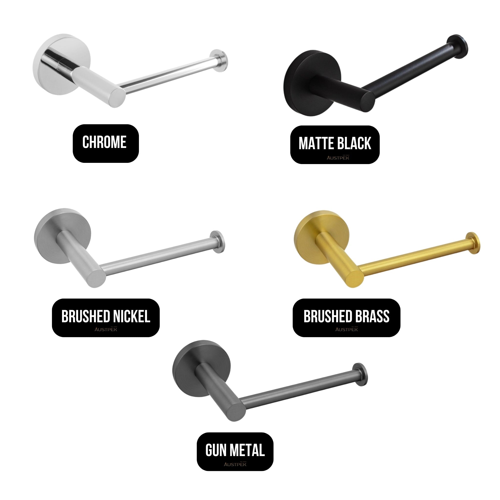 AQUAPERLA LUCID PIN TOILET PAPER HOLDER 167MM GUN METAL