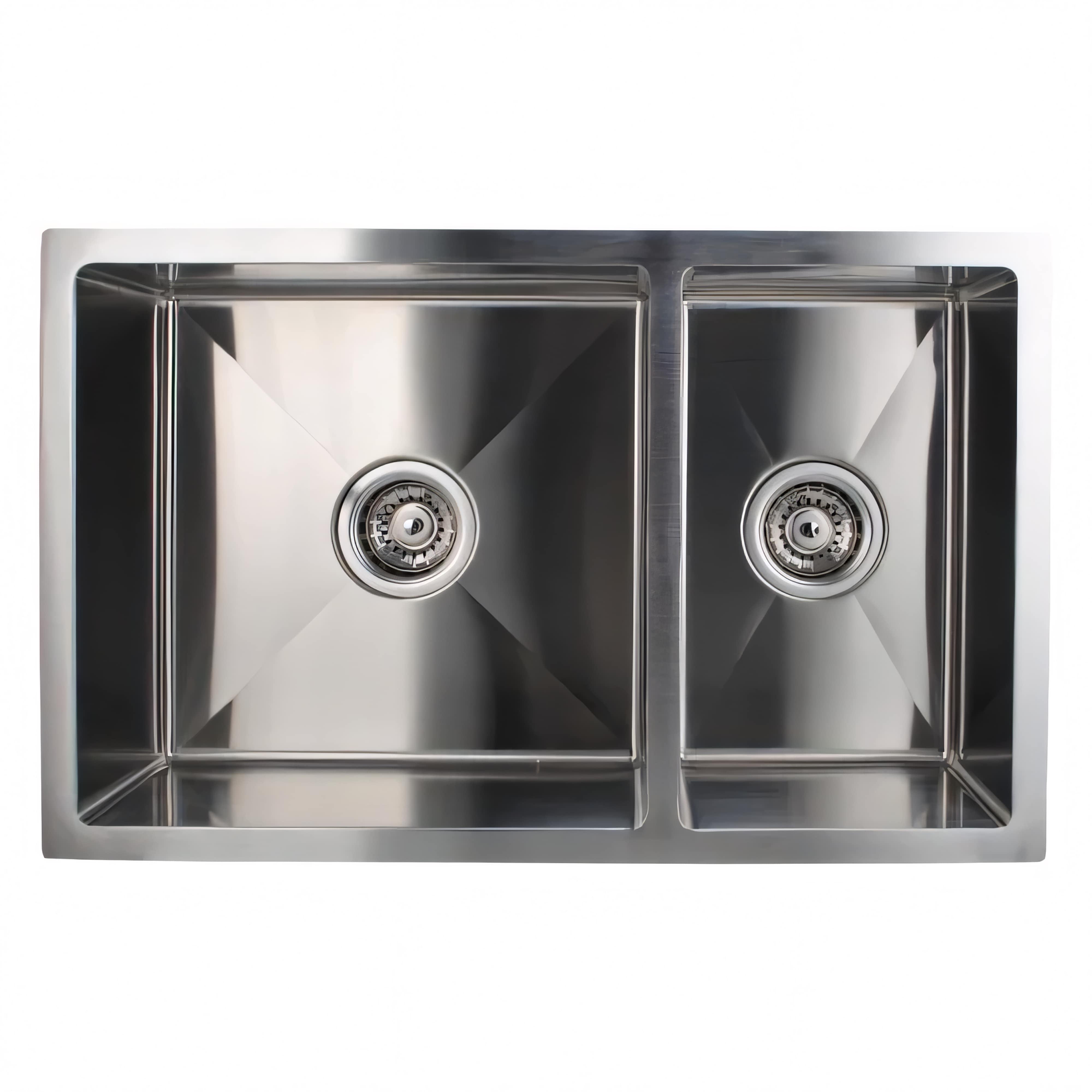 AQUAPERLA T304 HANDMADE DOUBLE BOWL KITCHEN SINK STAINLESS STEEL 715MM