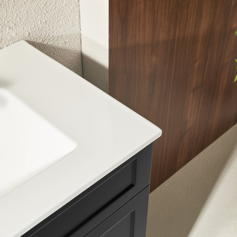 CETO HARRINGTON MATTE BLACK 750MM RIGHT HAND DRAWER SINGLE BOWL FLOOR STANDING VANITY