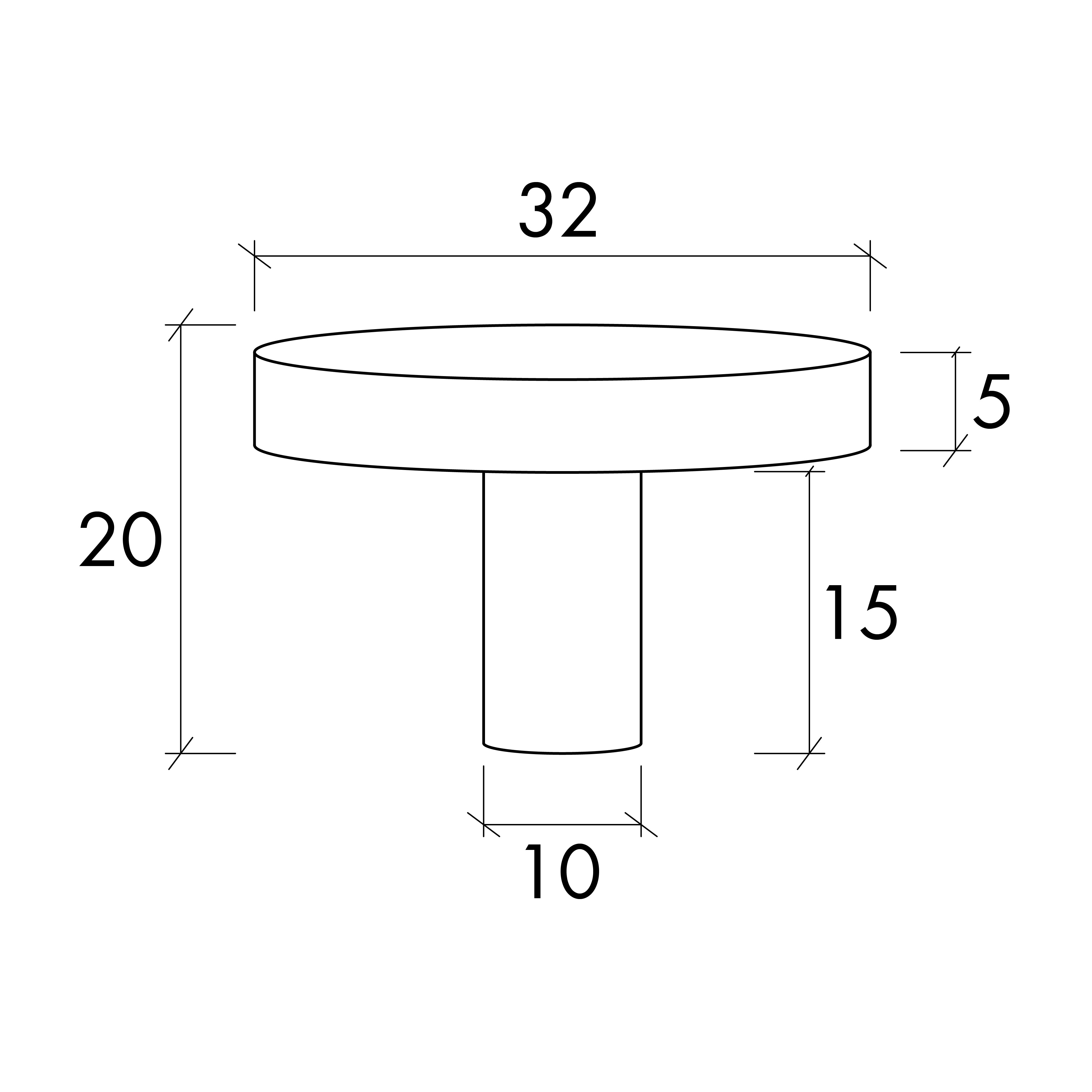 OTTI CHLOE HANDLE BRUSHED BRASS 32MM